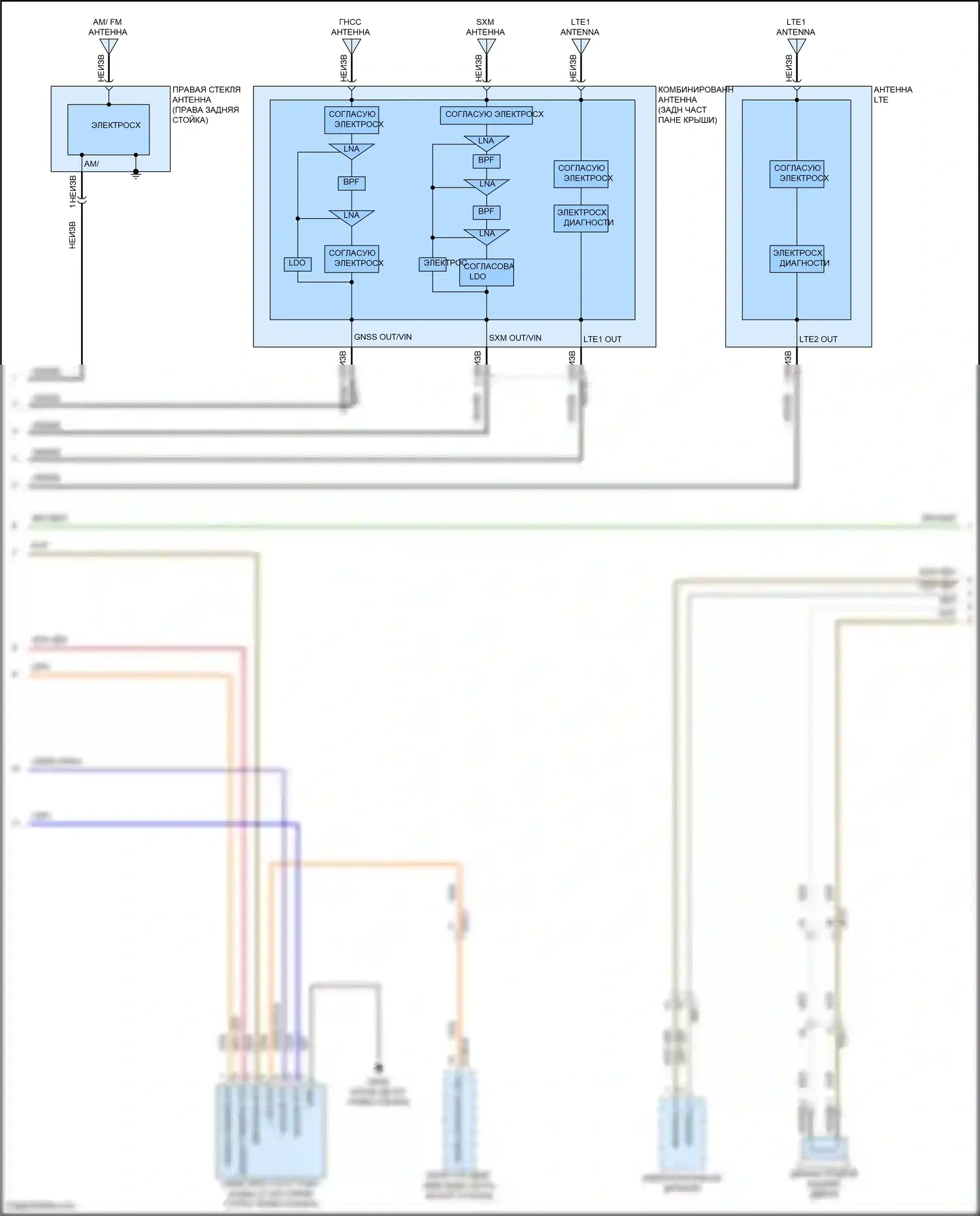G70 Genesis I рестайлинг (2020-2024): Электросхема магнитолы, без усилителя (2 из 3) 