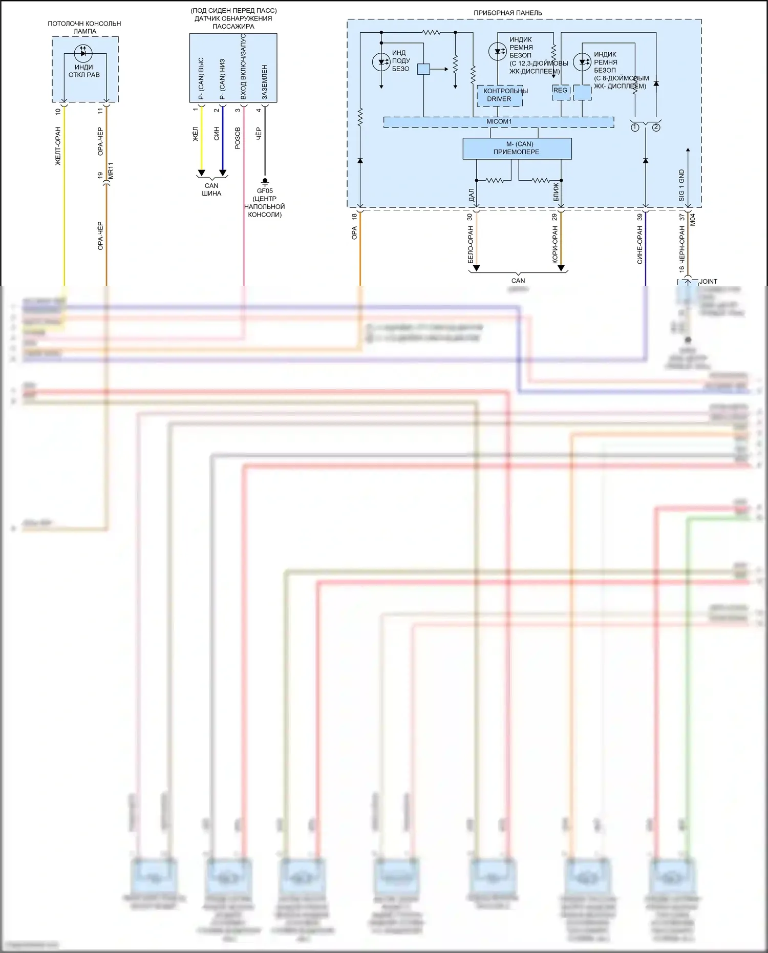 G70 Genesis I рестайлинг (2020-2024): Электросхема подушек безопасности (2 из 3) 