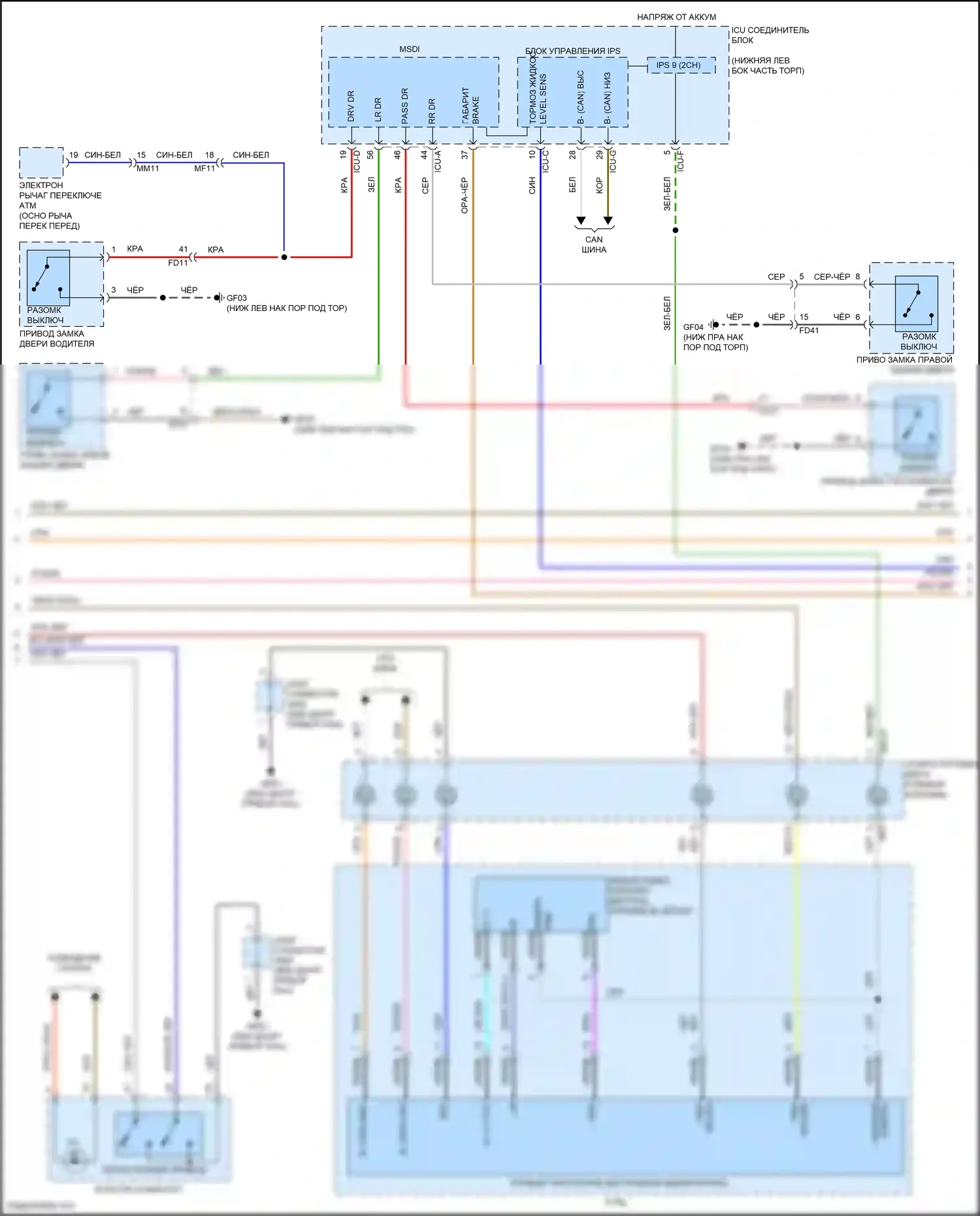 G70 Genesis I рестайлинг (2020-2024): Электросхема приборной панели с жк- дисплеем 8 дюймов tft (2 из 3) 