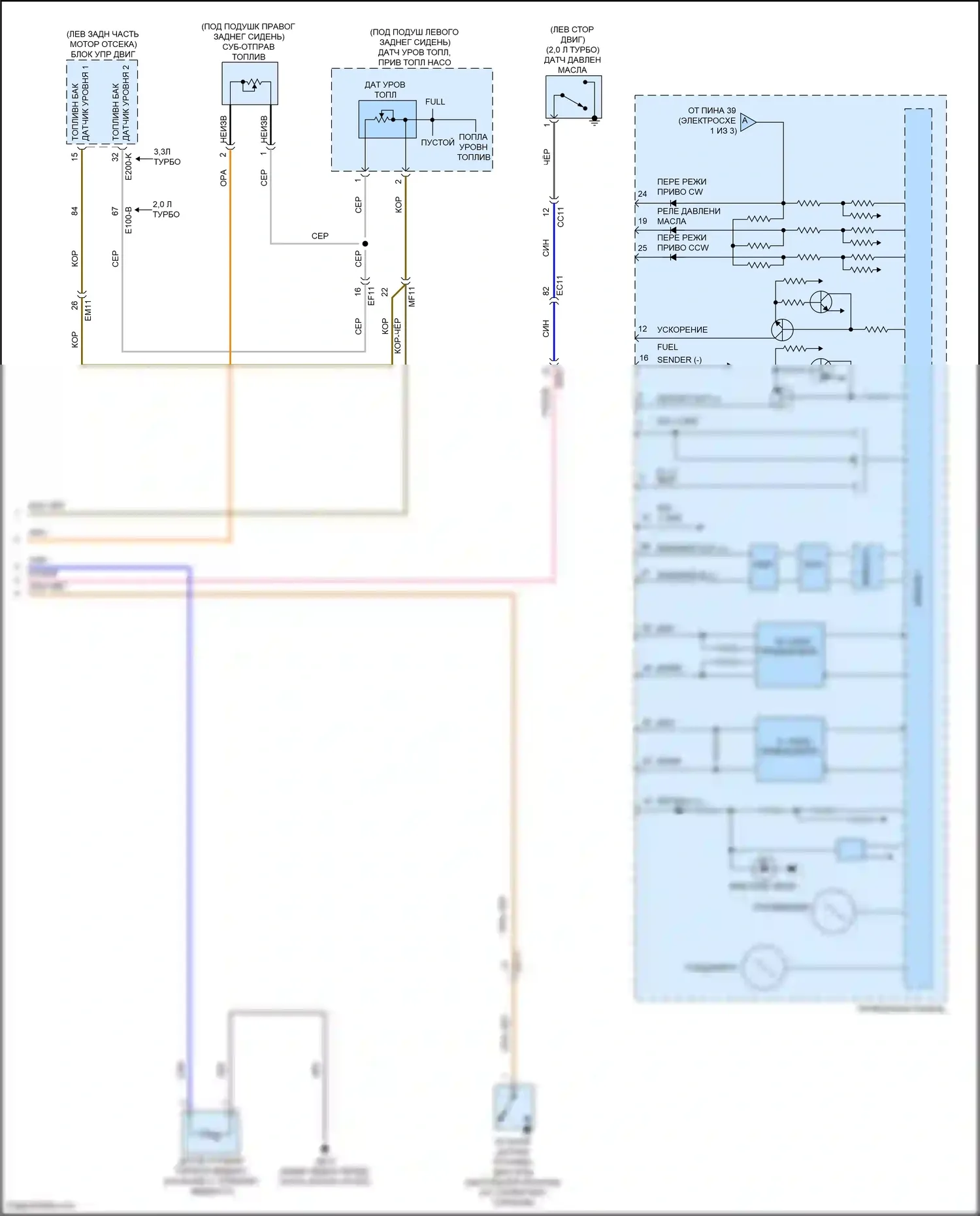 G70 Genesis I рестайлинг (2020-2024): Электросхема приборной панели с жк- дисплеем 8 дюймов tft (3 из 3) 