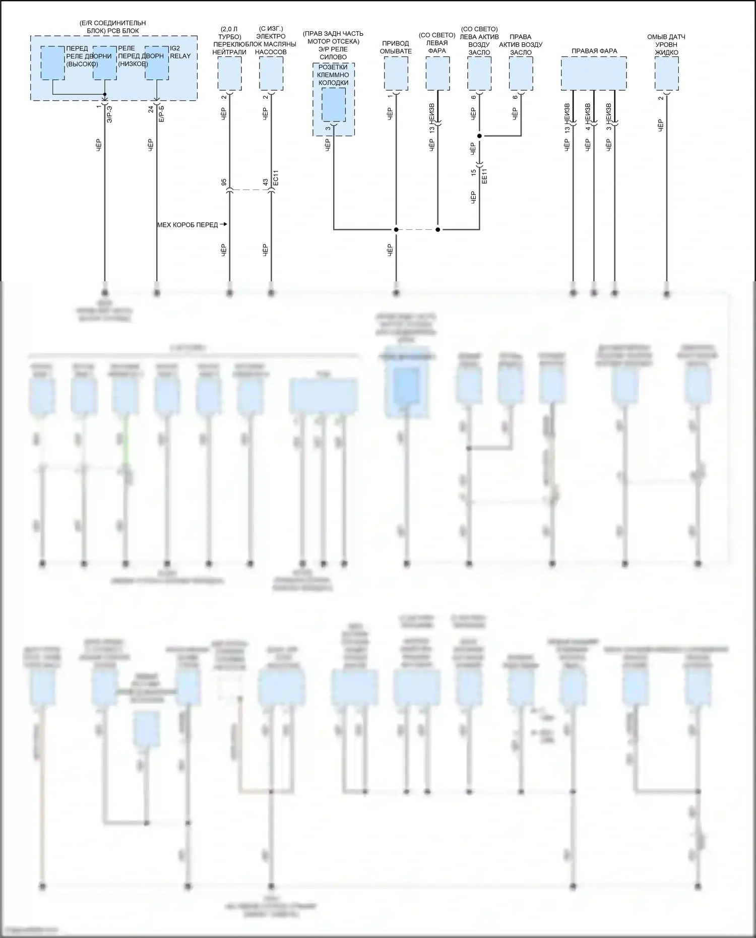 G70 Genesis I рестайлинг (2020-2024): Электросхема разводки массы (3 из 6) 