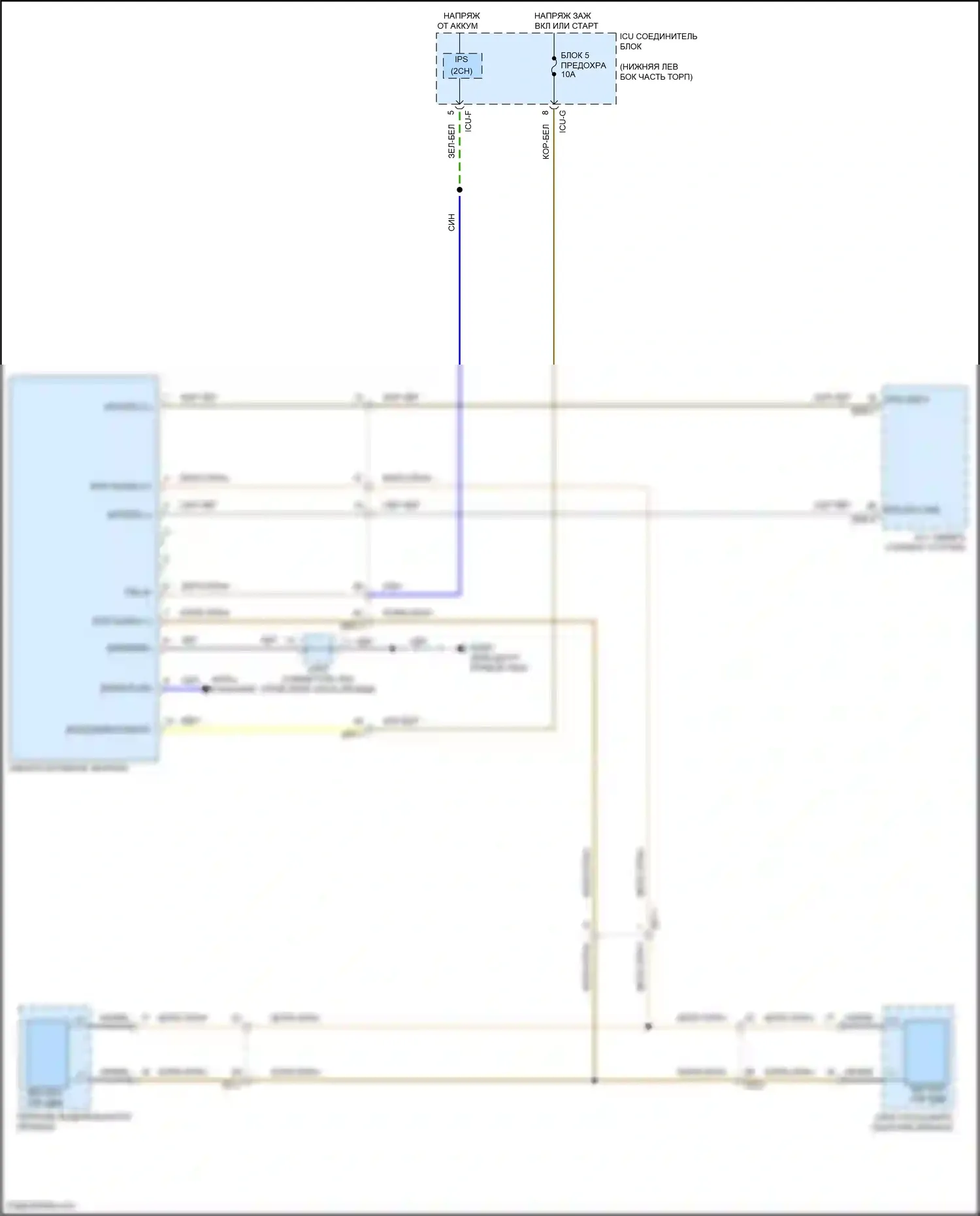 G70 Genesis I рестайлинг (2020-2024): Электросхема электрохромного зеркала 