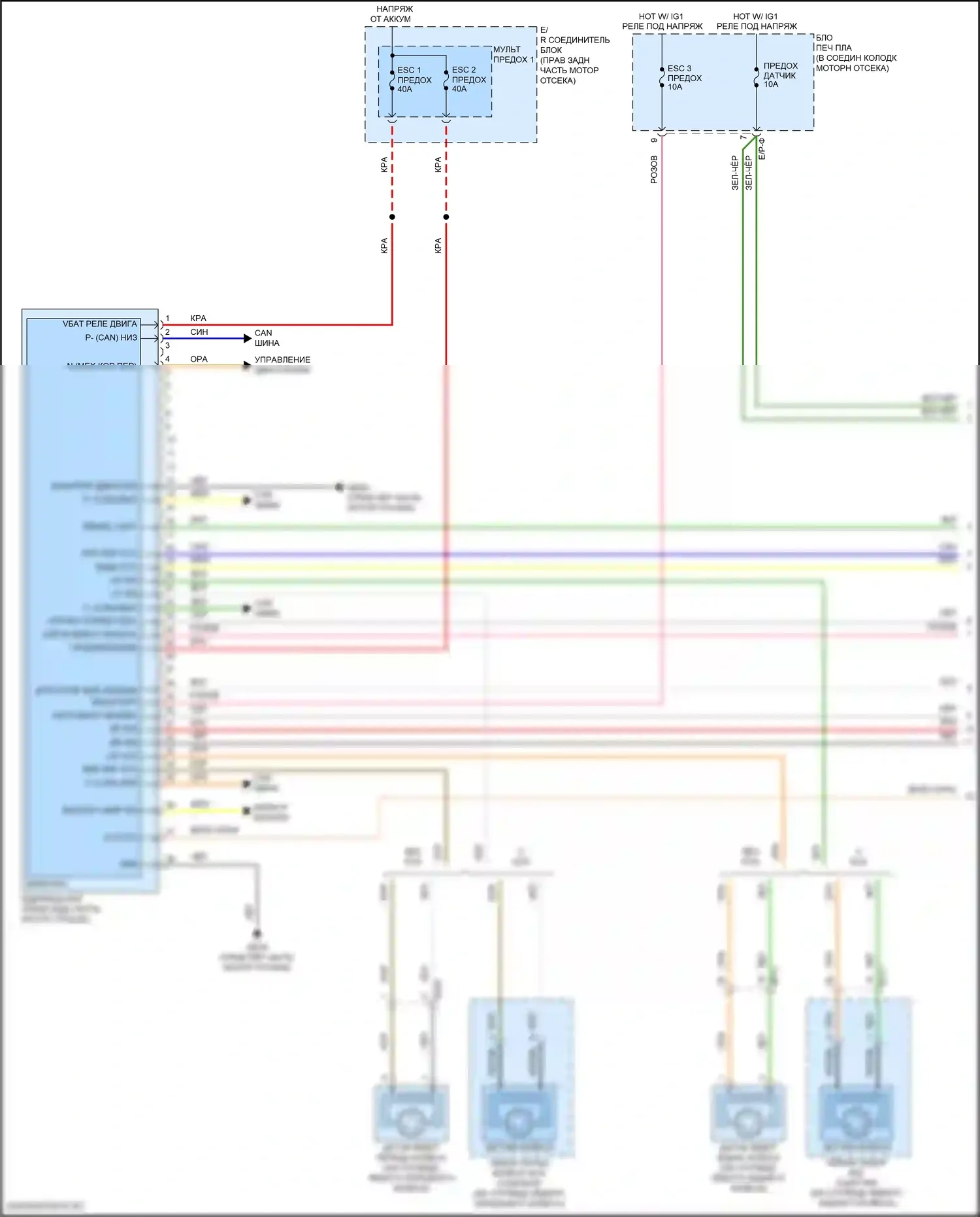 G70 Genesis I (2017-2021): Антиблокировочная система abs электросхема, без epb (1 из 3) 