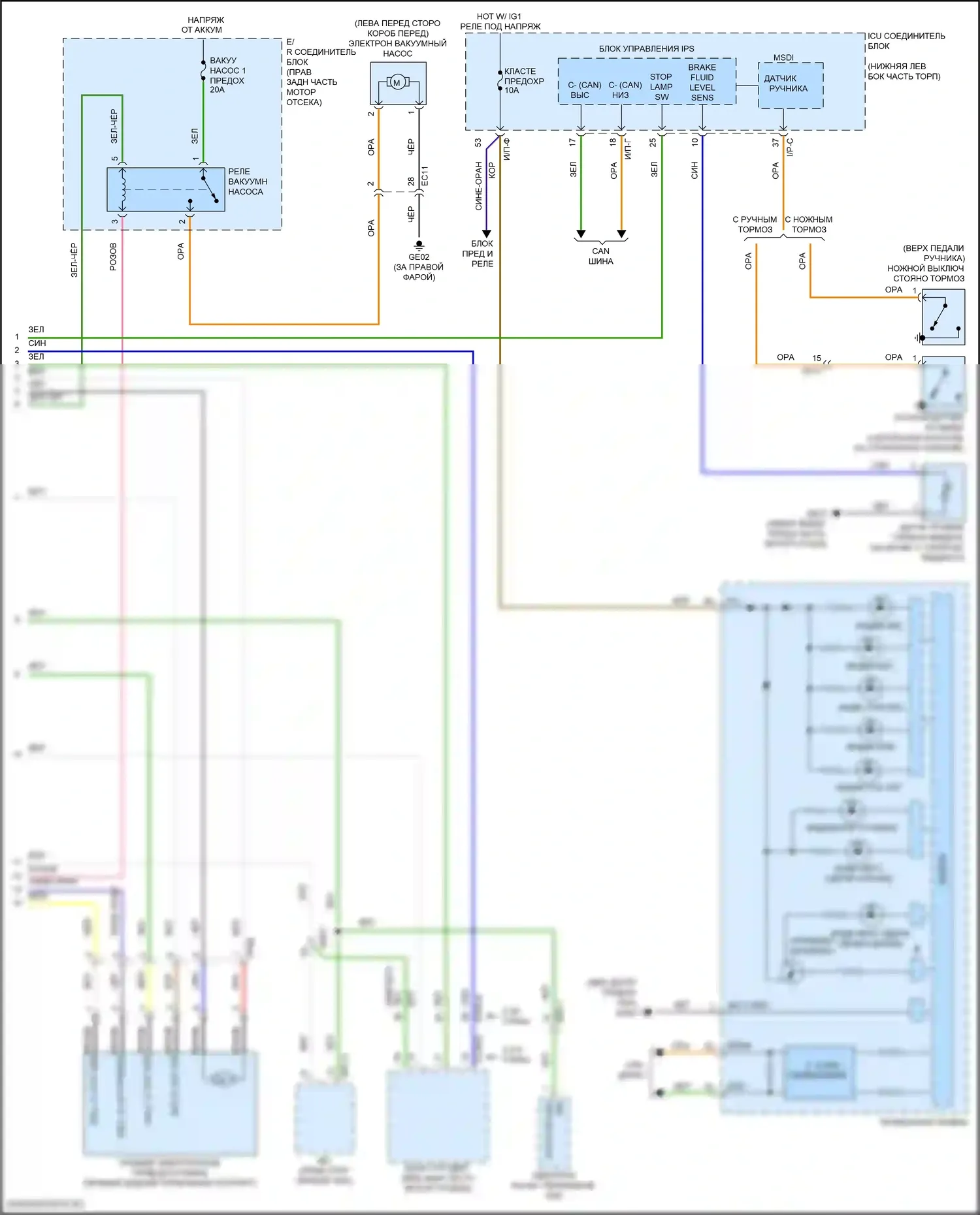 G70 Genesis I (2017-2021): Антиблокировочная система abs электросхема, с epb (4 из 4) 