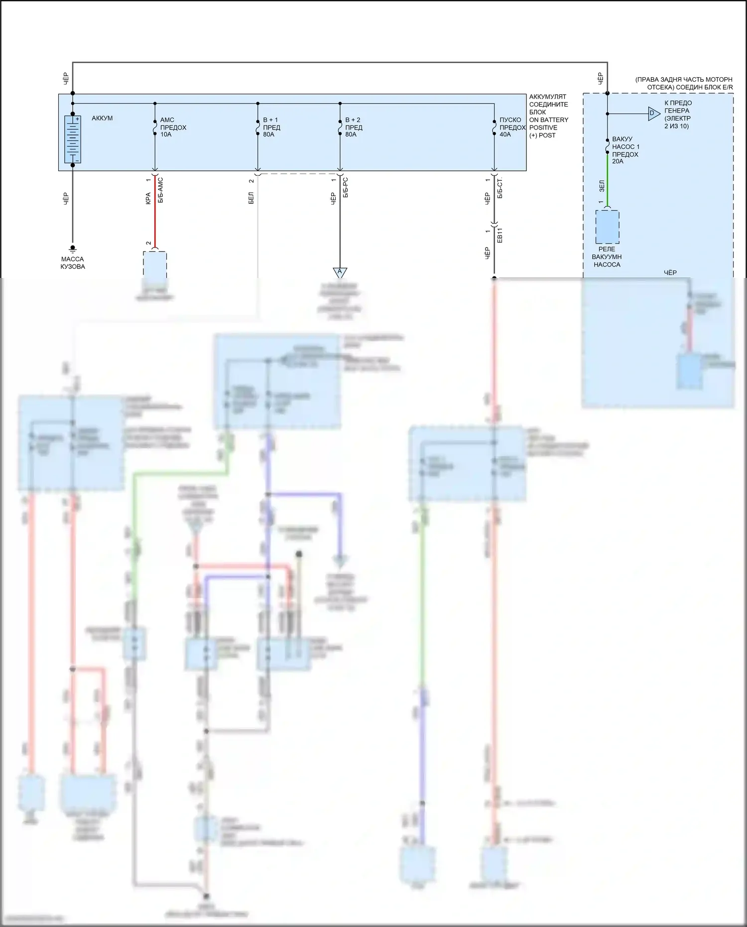 G70 Genesis I (2017-2021): Электросхема блока предохранителей реле (1 из 10) 