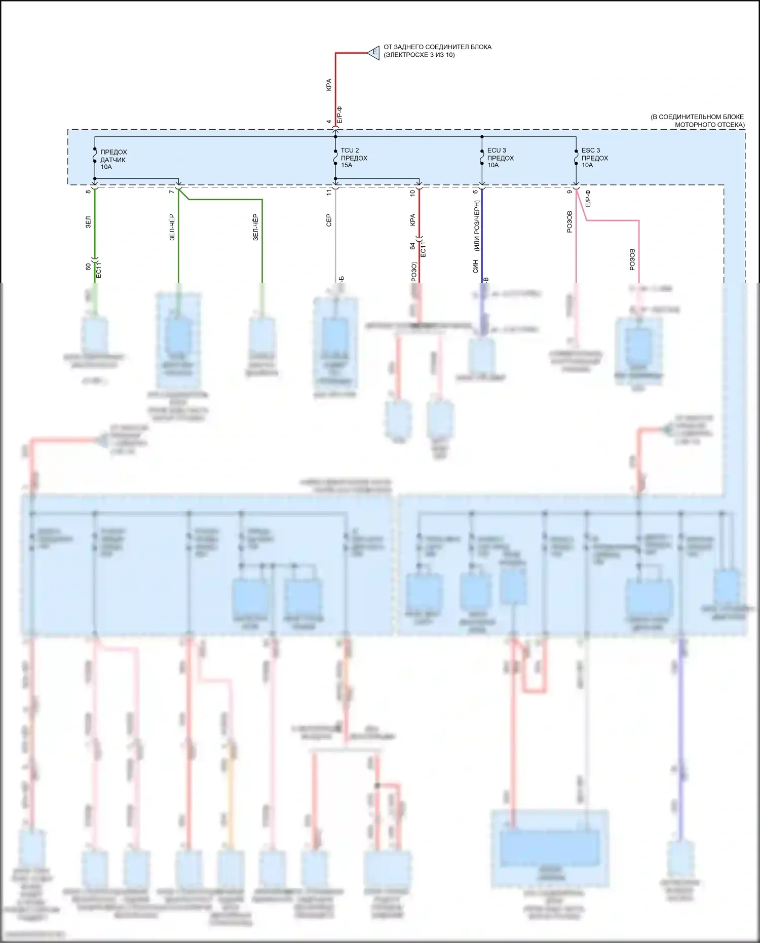 G70 Genesis I (2017-2021): Электросхема блока предохранителей реле (6 из 10) 