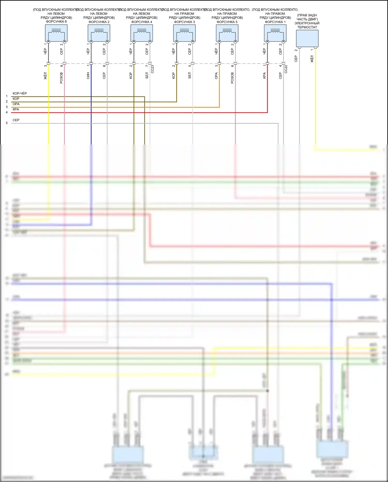 G70 Genesis I (2017-2021): Электросхема двигателя 3,3л турбо, электросхема органов управления двигателем (3 из 9) 
