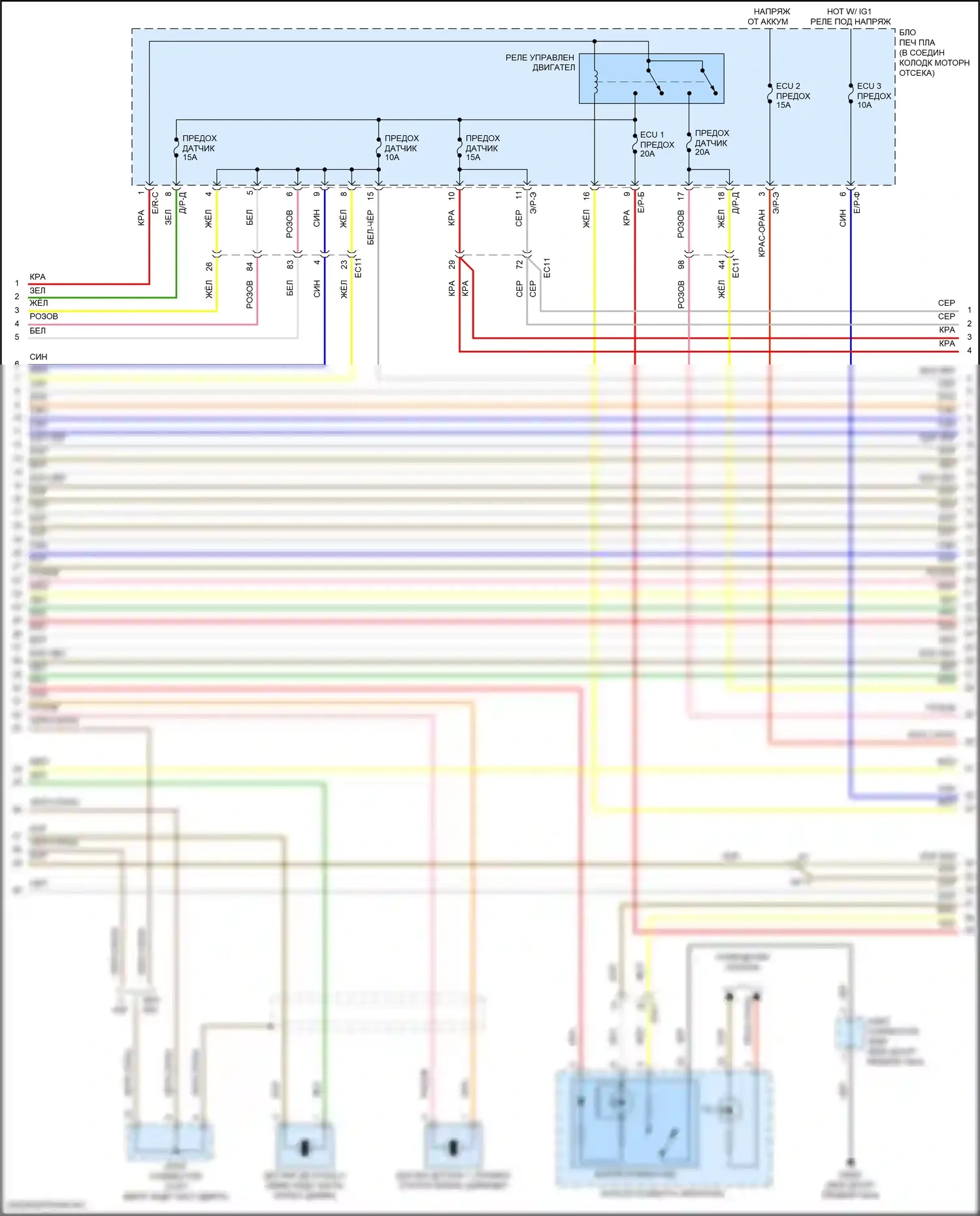 G70 Genesis I (2017-2021): Электросхема двигателя 3,3л турбо, электросхема органов управления двигателем (6 из 9) 