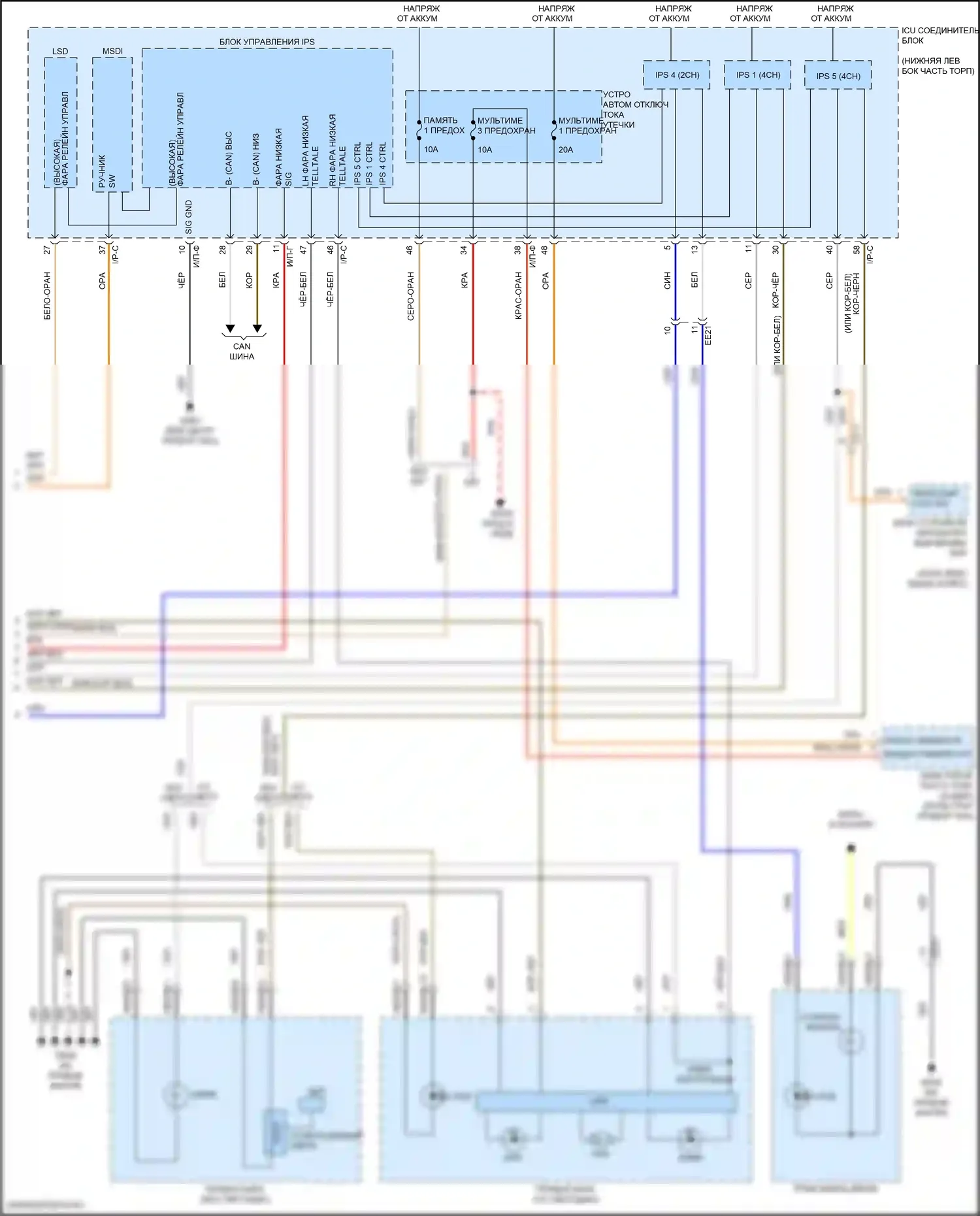 G70 Genesis I (2017-2021): Электросхема фар (3 из 3) 