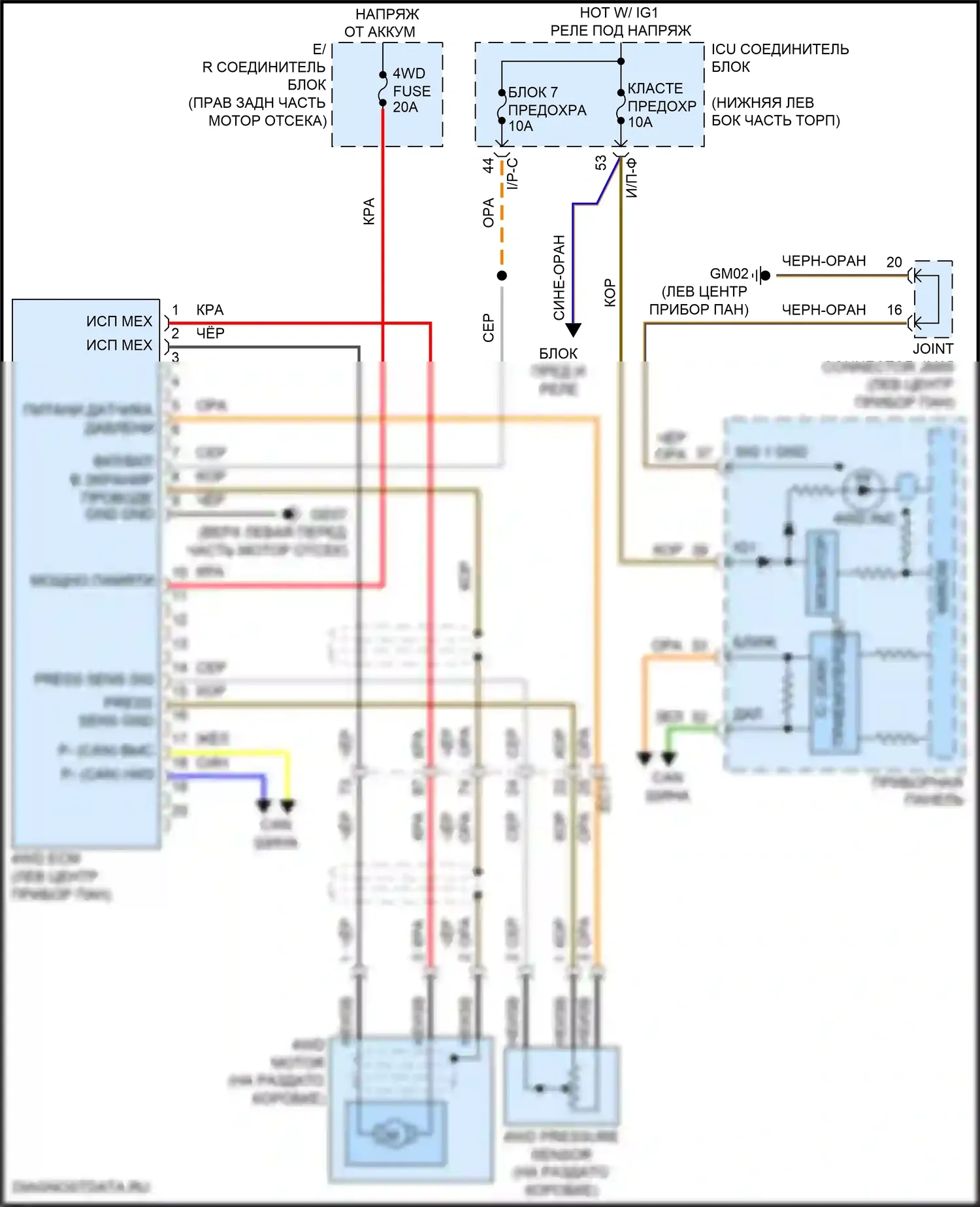 G70 Genesis I (2017-2021): Электросхема 4wd 