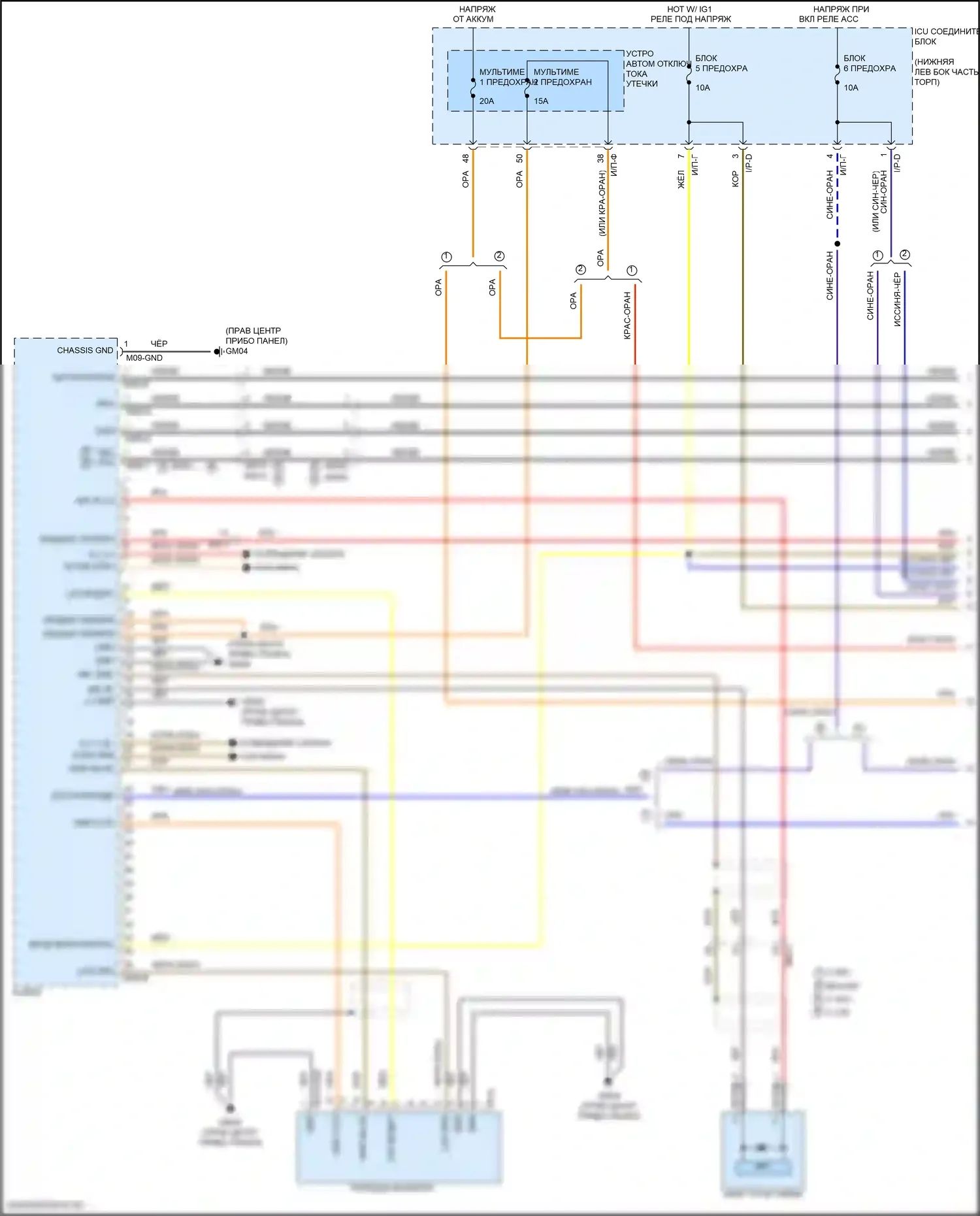 G70 Genesis I (2017-2021): Электросхема магнитолы, с усилителем премиум-класса (1 из 4) 