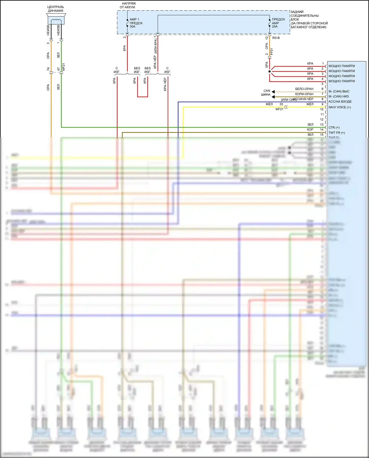 G70 Genesis I (2017-2021): Электросхема магнитолы, с усилителем премиум-класса (4 из 4) 