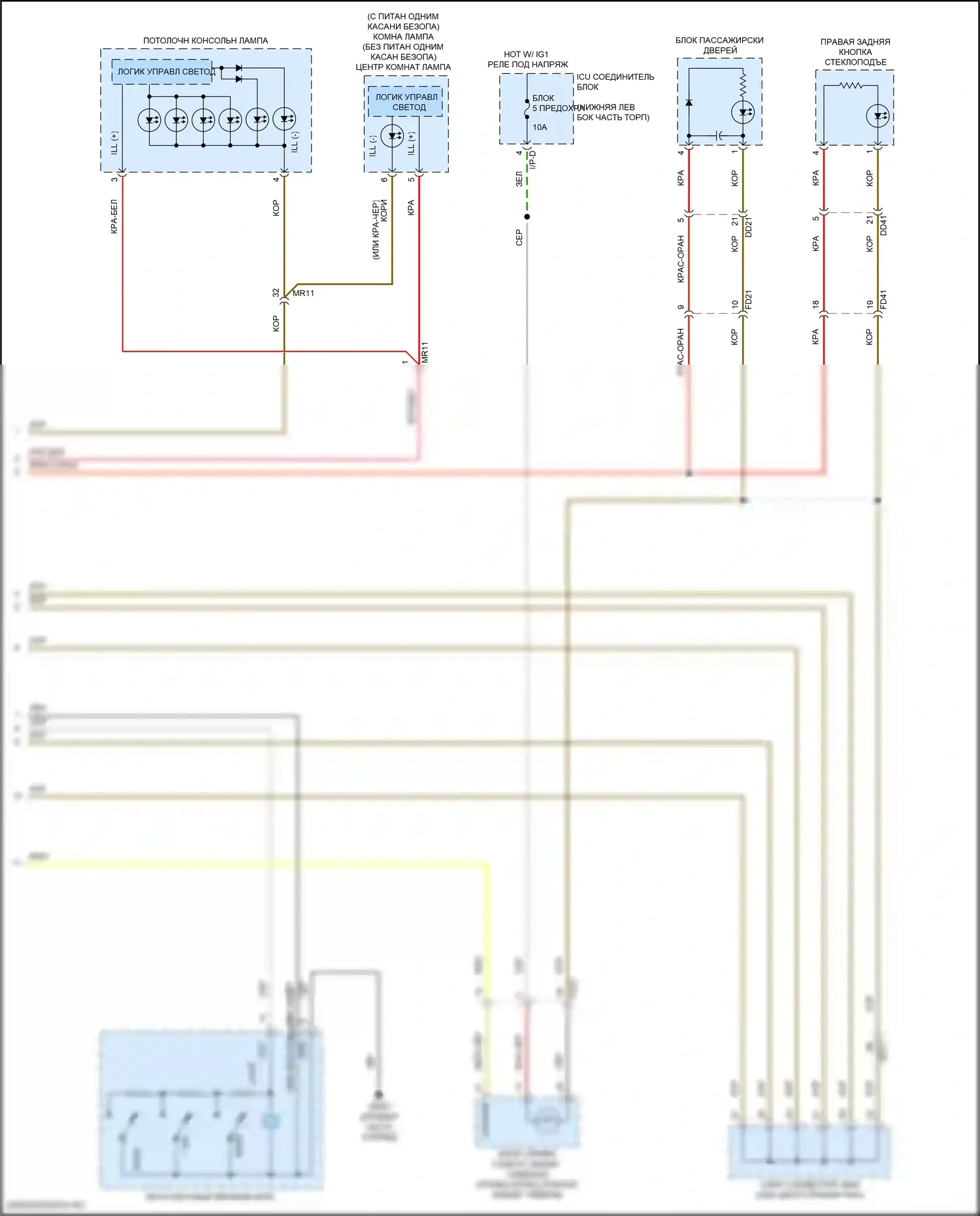 G70 Genesis I (2017-2021): Электросхема подсветки приборной панели (3 из 3) 