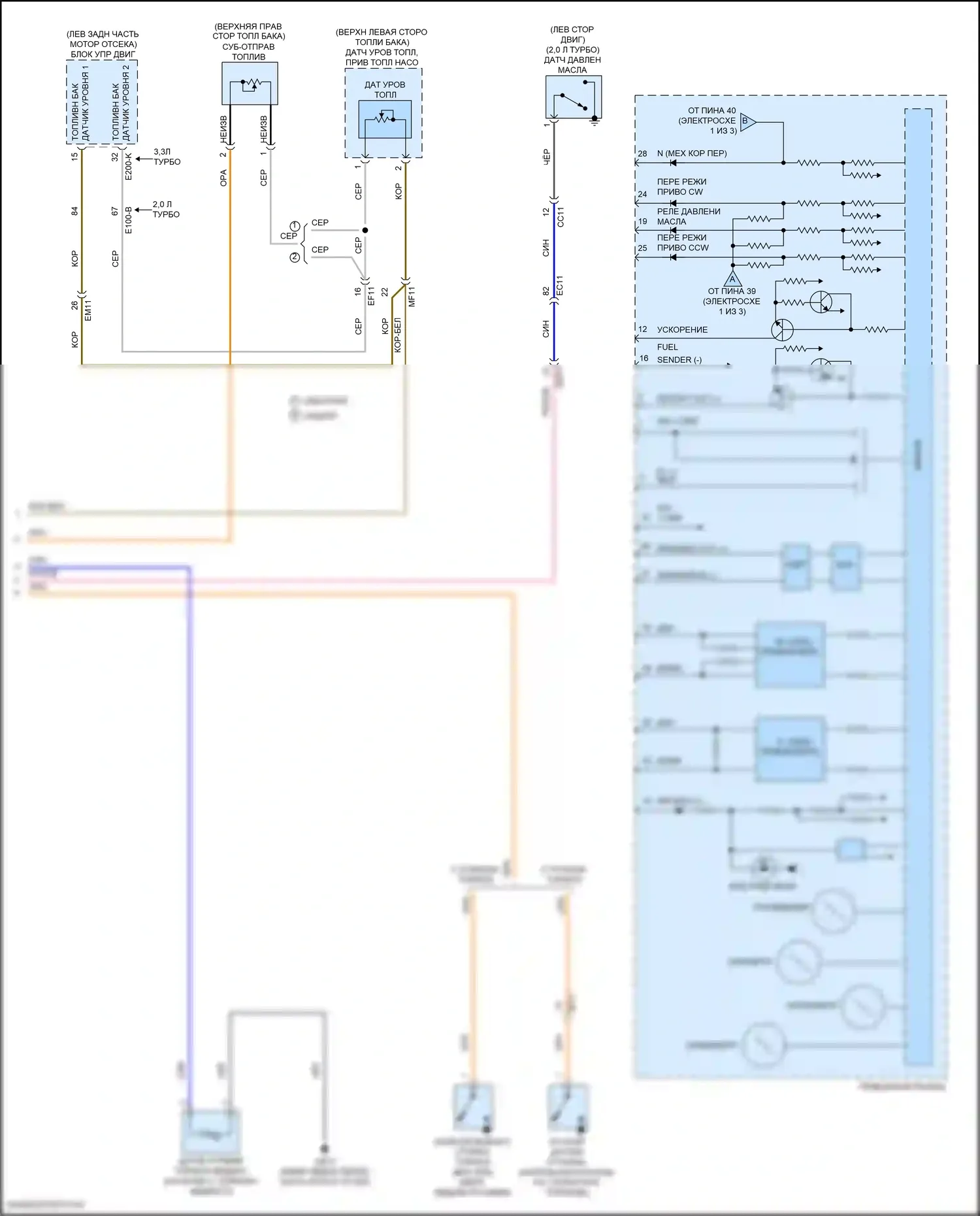 G70 Genesis I (2017-2021): Электросхема приборной панели (3 из 3) 