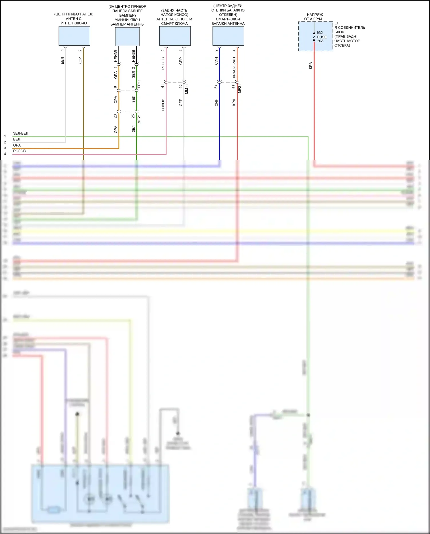 G70 Genesis I (2017-2021): Электросхема иммобилайзера (2 из 3) 