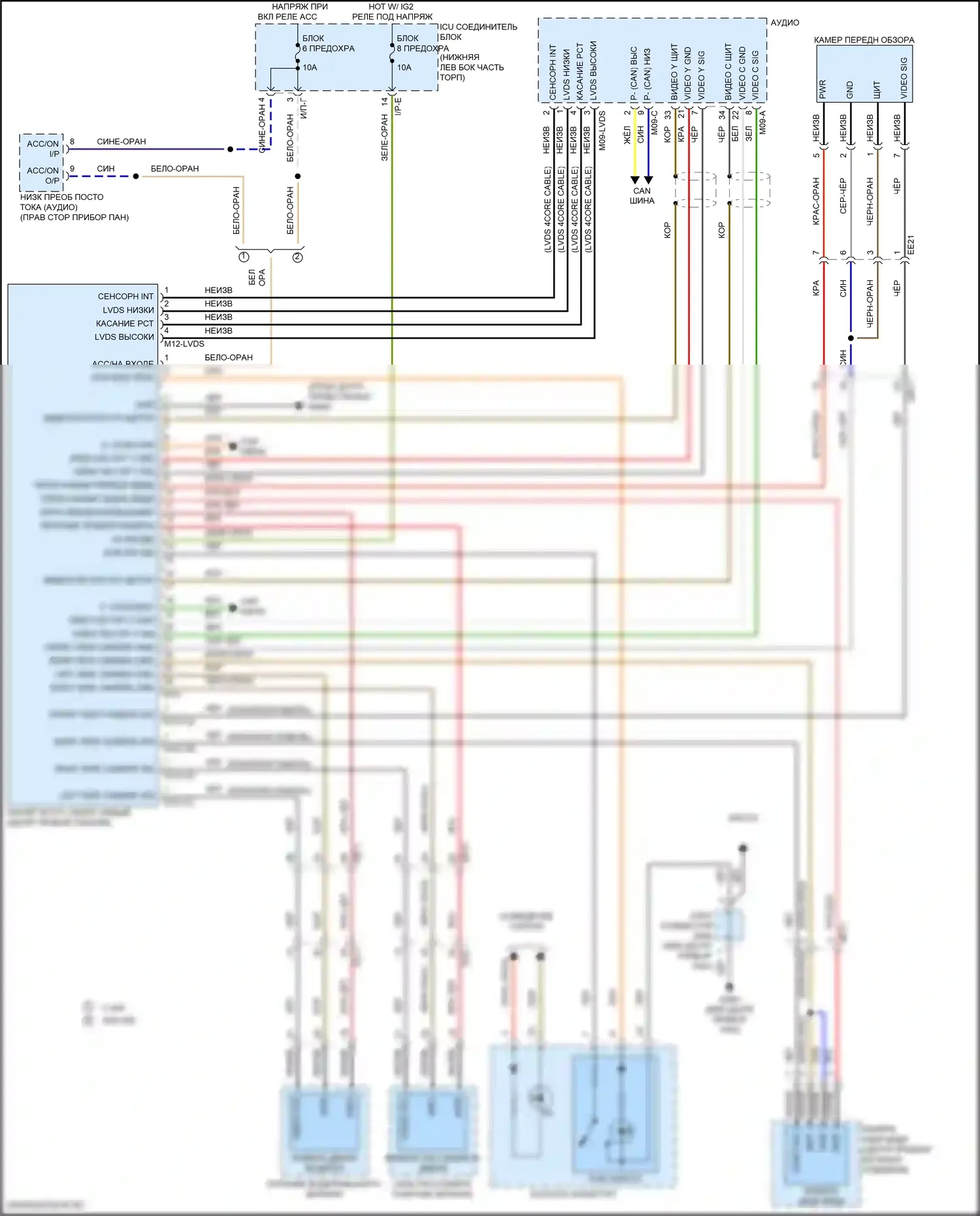 G70 Genesis I (2017-2021): Электросхема монитора кругового обзора 