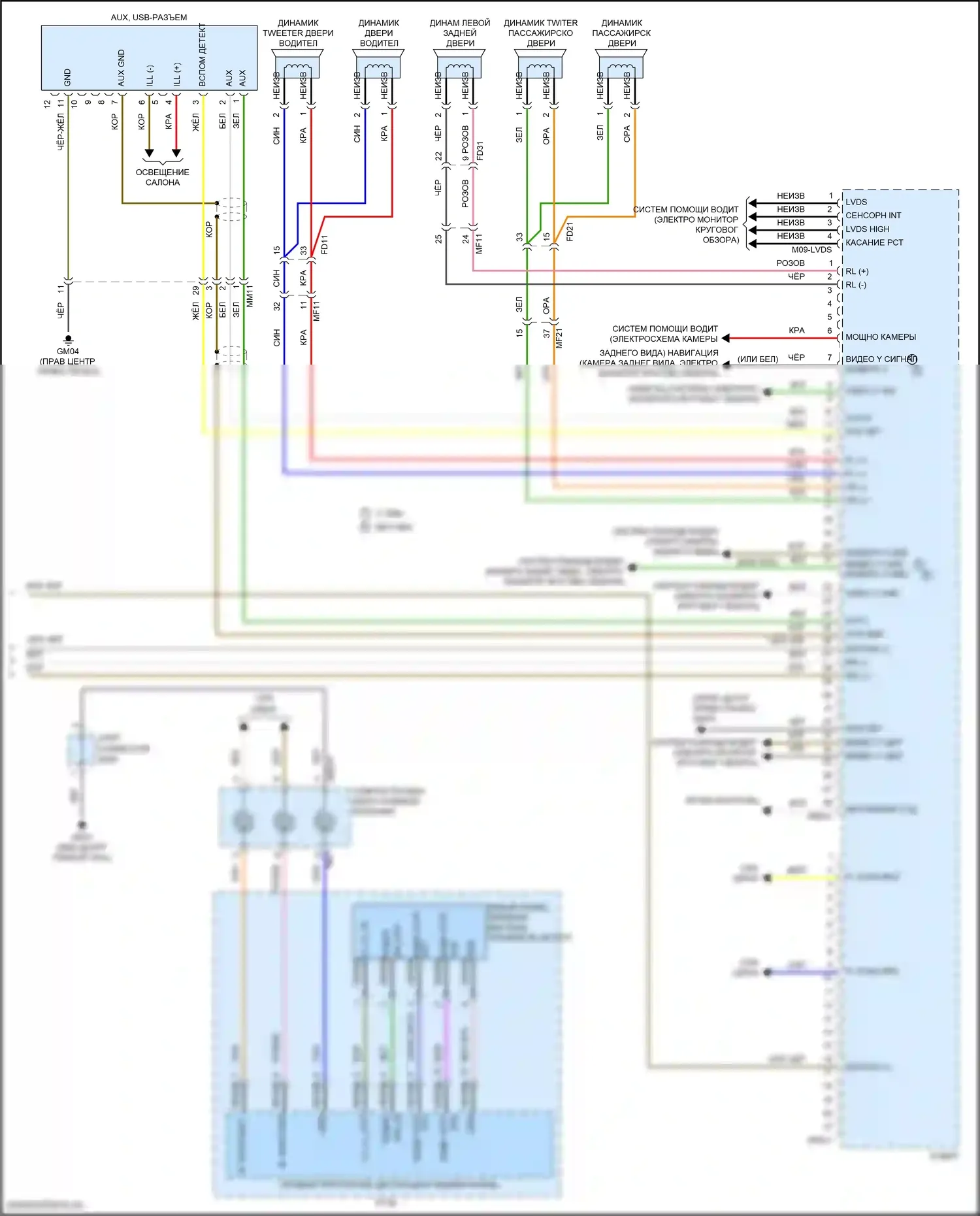 G70 Genesis I (2017-2021): Электросхема навигации, без усилителя (3 из 3) 