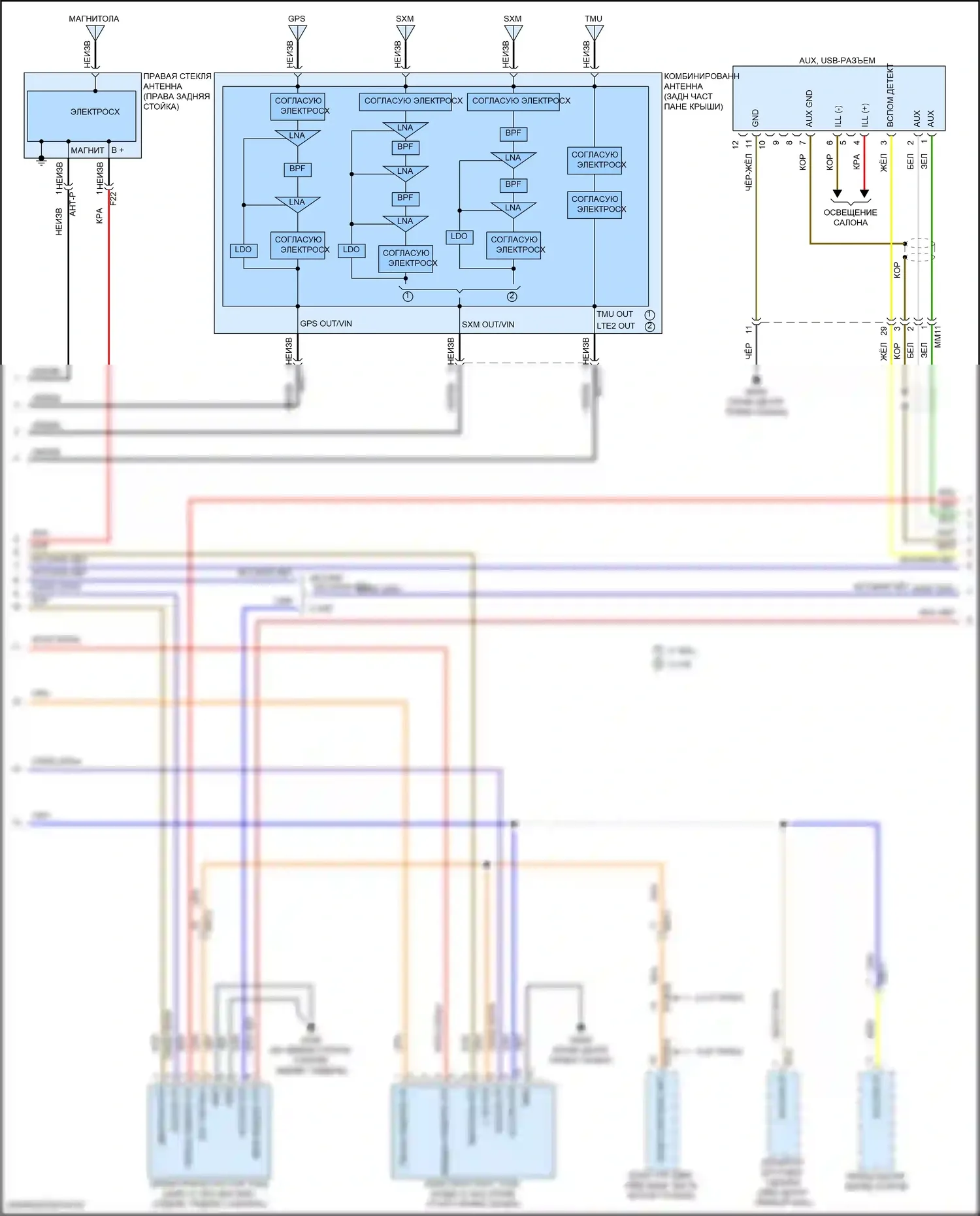 G70 Genesis I (2017-2021): Электросхема навигации, с усилителем mobis (2 из 4) 