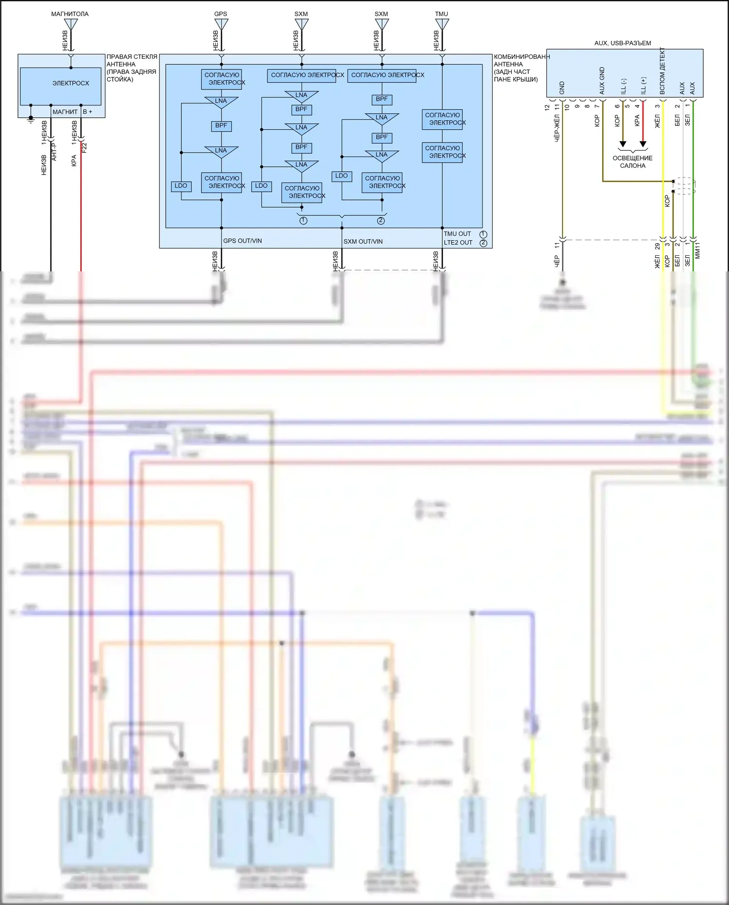 G70 Genesis I (2017-2021): Электросхема навигации, с усилителем премиум-класса (2 из 4) 