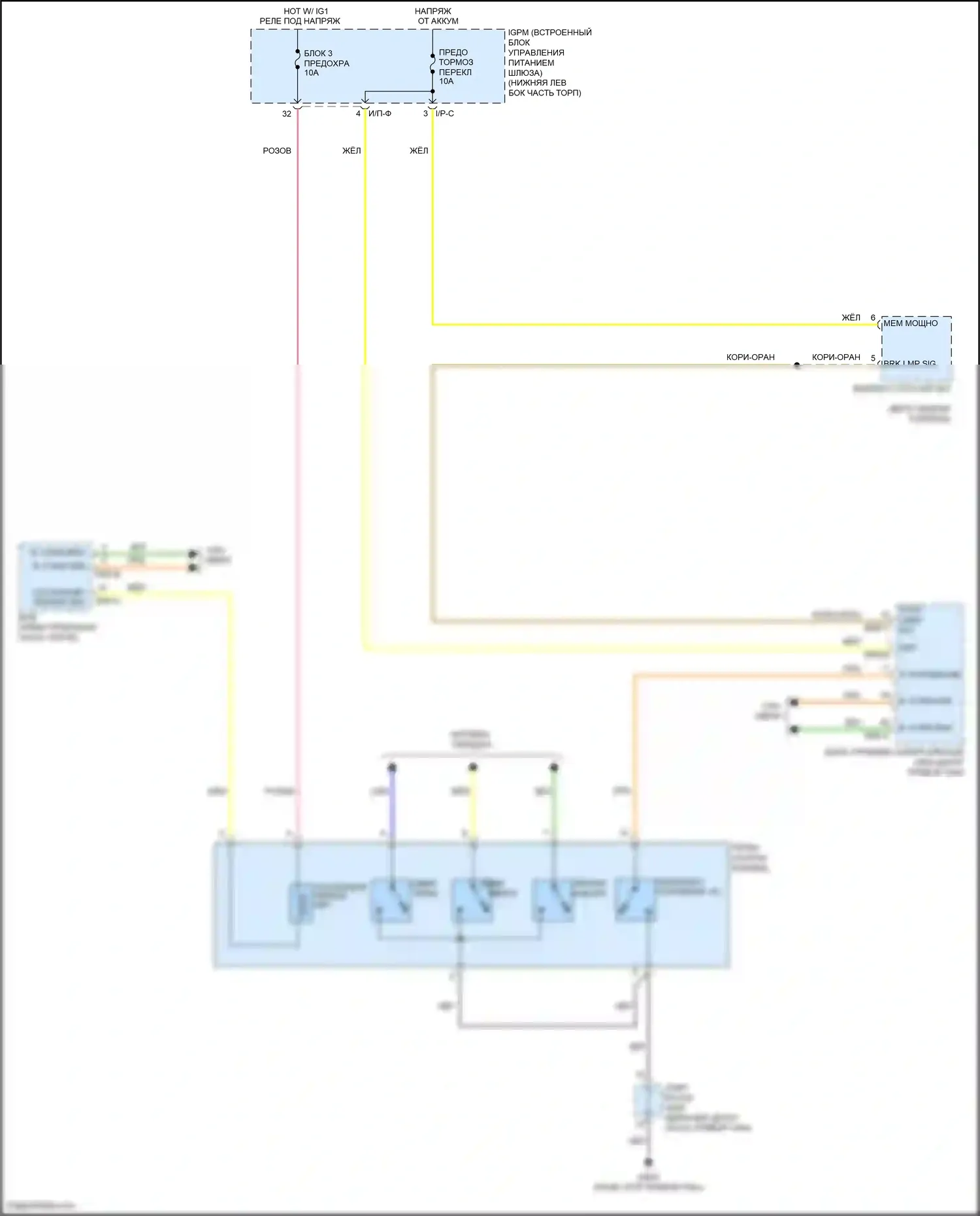 G80 Genesis I (2016-2020): Электросхема переключения передач и блокировки ключа 