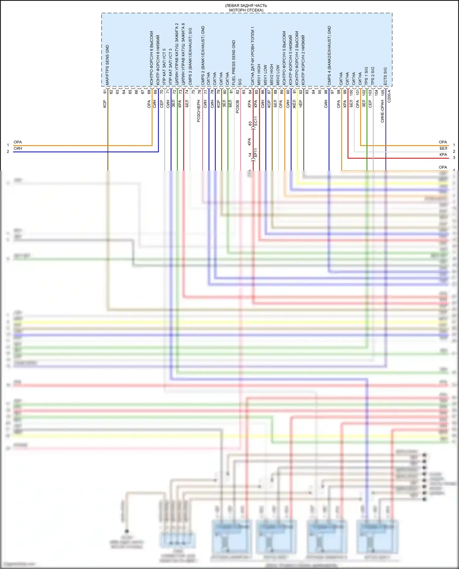 G80 Genesis I (2016-2020): Электросхема двигателя 5.0l (2 из 9) 