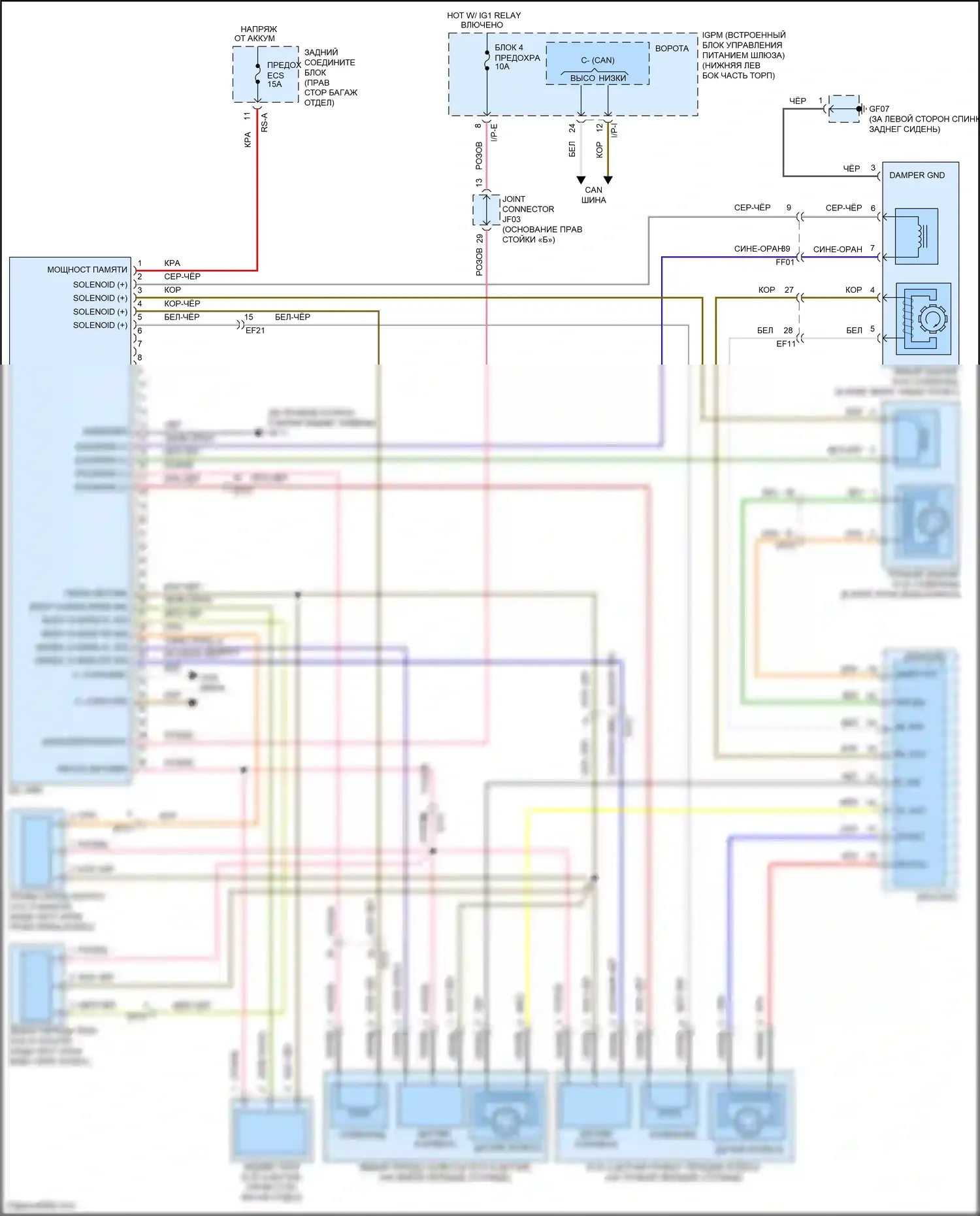 G80 Genesis I (2016-2020): Электросхема электронной подвески 