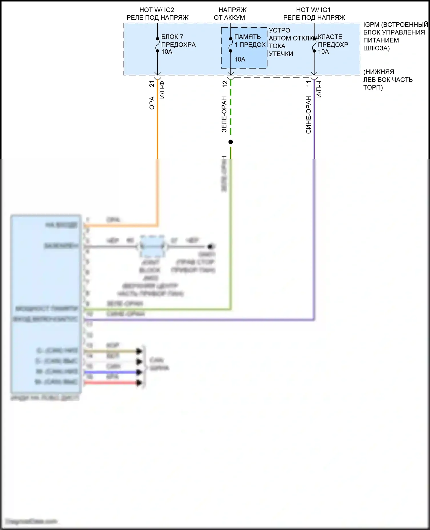 G80 Genesis I (2016-2020): Электросхема лобового дисплея 