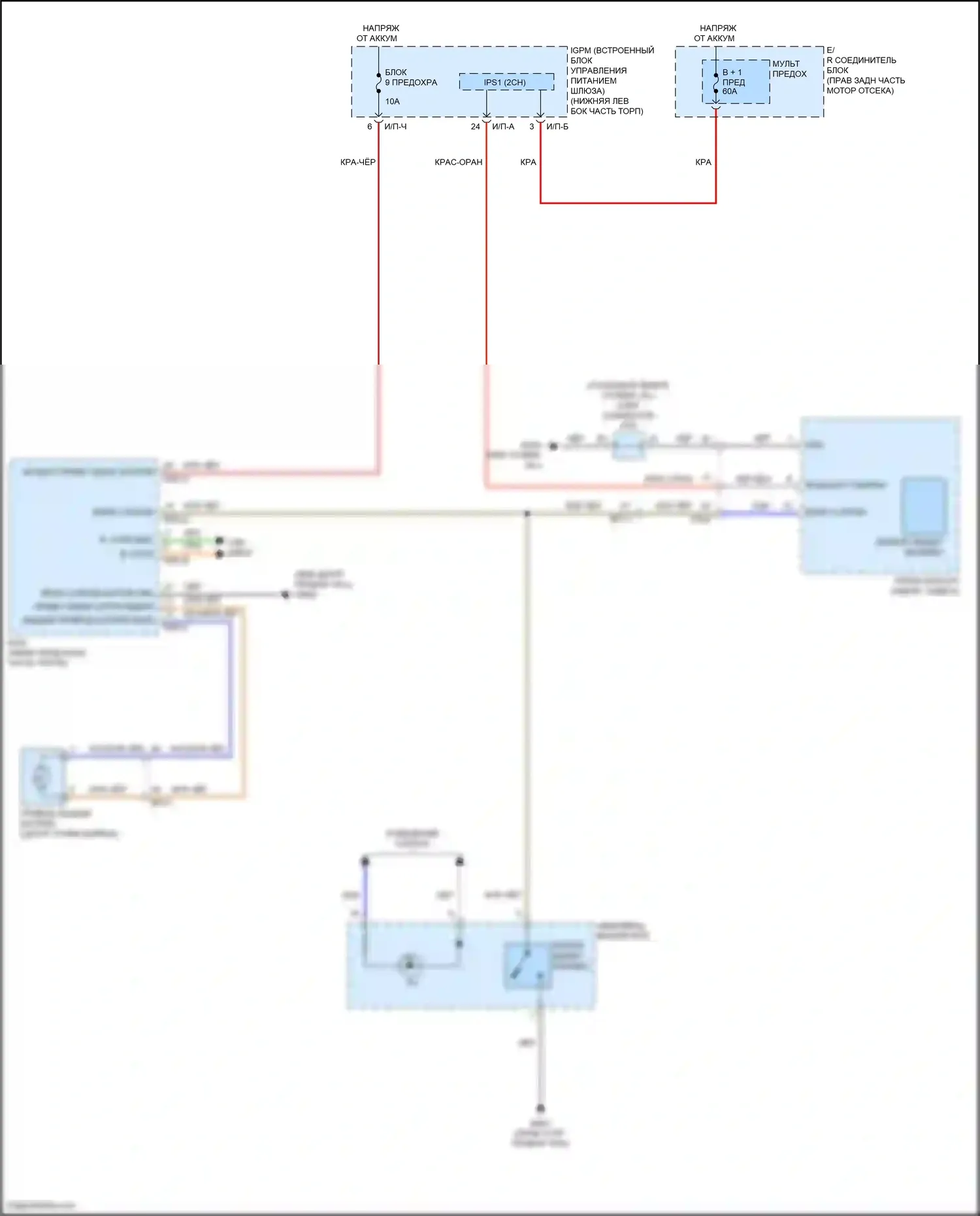 G80 Genesis I (2016-2020): Электросхема задней шторки 