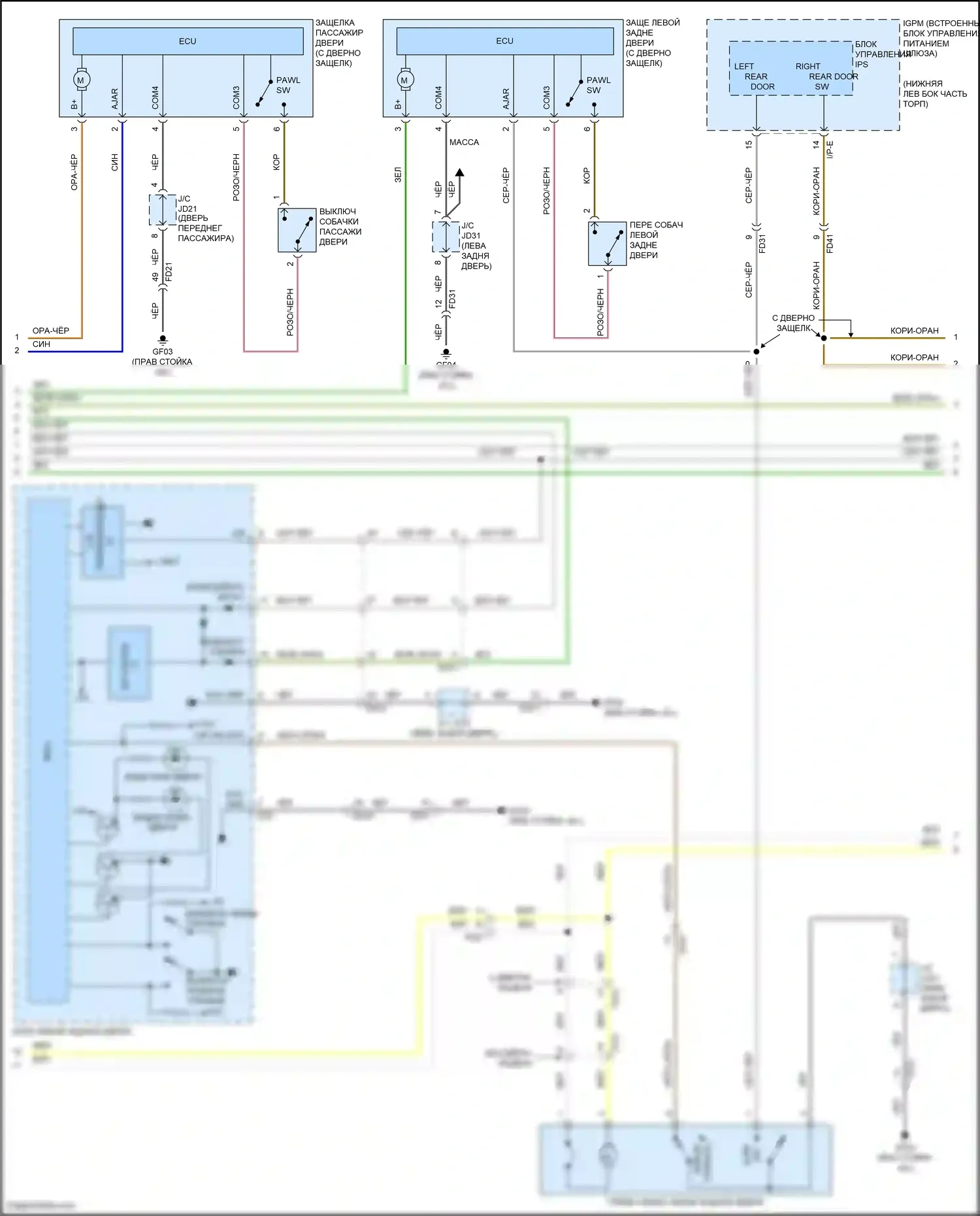 G80 Genesis I (2016-2020): Электросхема центрального замка (3 из 5) 