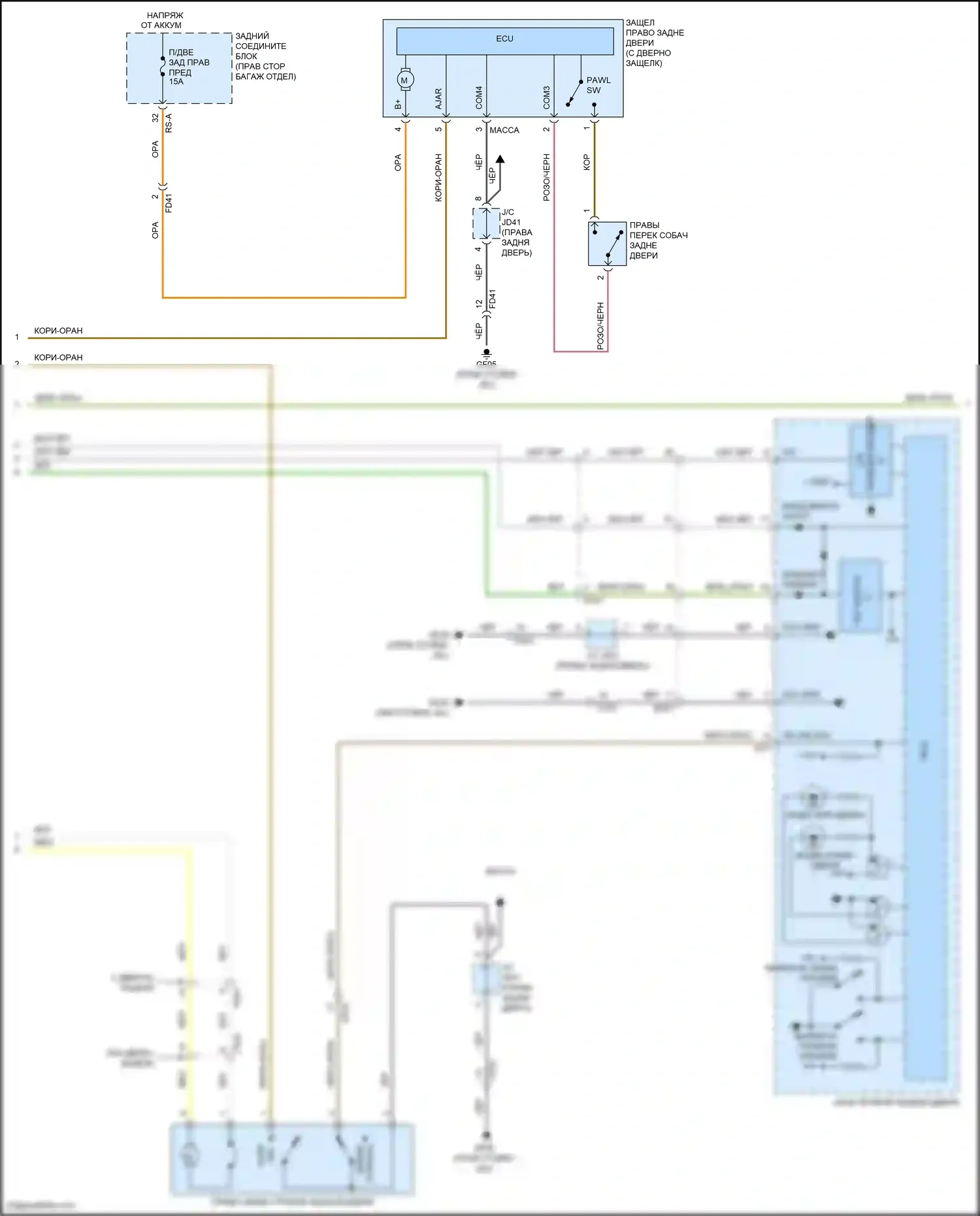 G80 Genesis I (2016-2020): Электросхема центрального замка (4 из 5) 