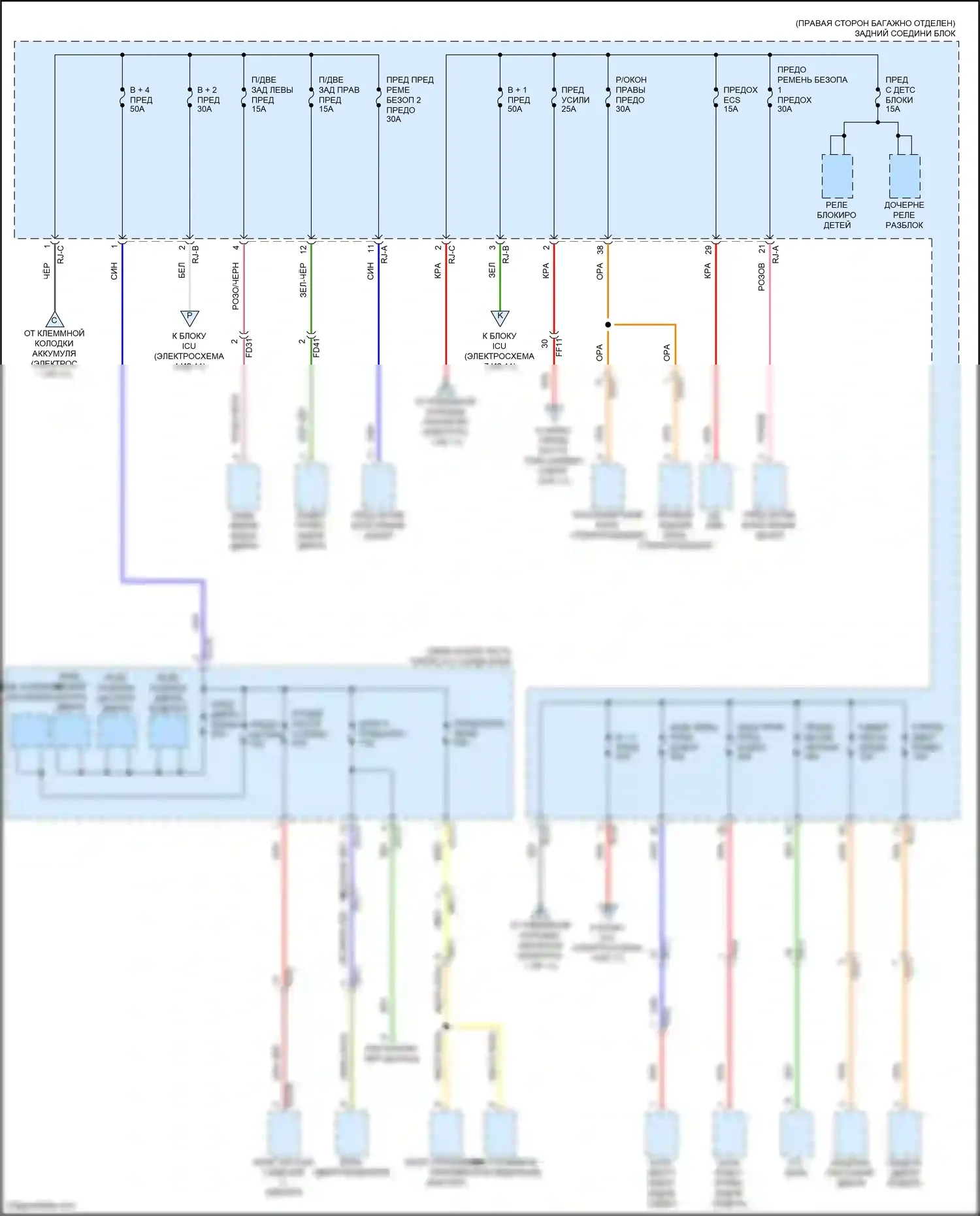 G80 Genesis II (2020-2024): Электросхема блока предохранителей реле (2 из 11) 