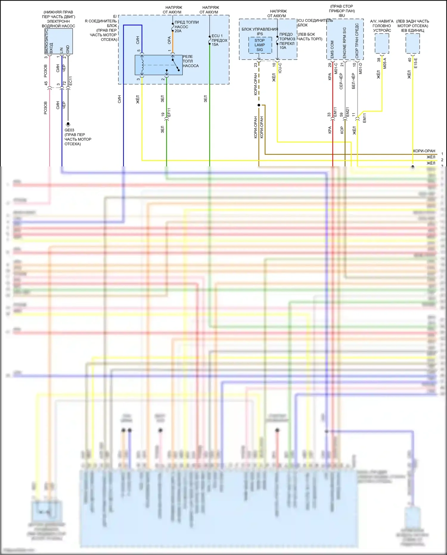 G80 Genesis II (2020-2024): Электросхема двигатель 3.5л турбо, электросхема органов управления двигателем (5 из 8) 