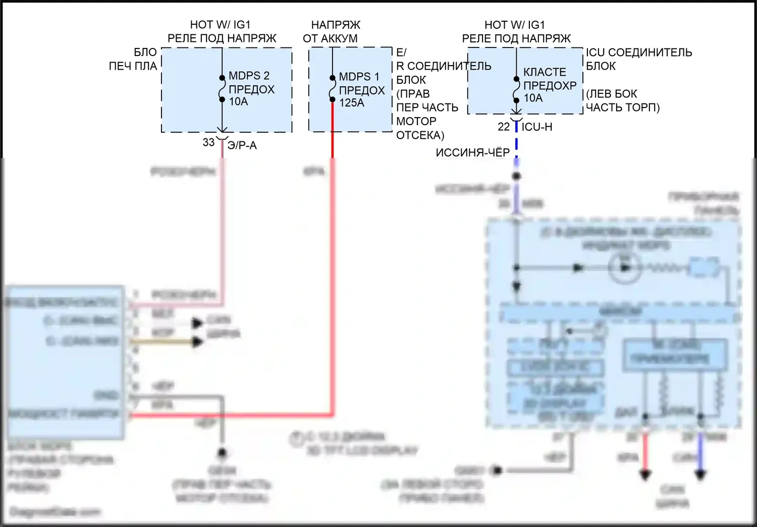 G80 Genesis II (2020-2024): Электросхема электроусилителя руля 
