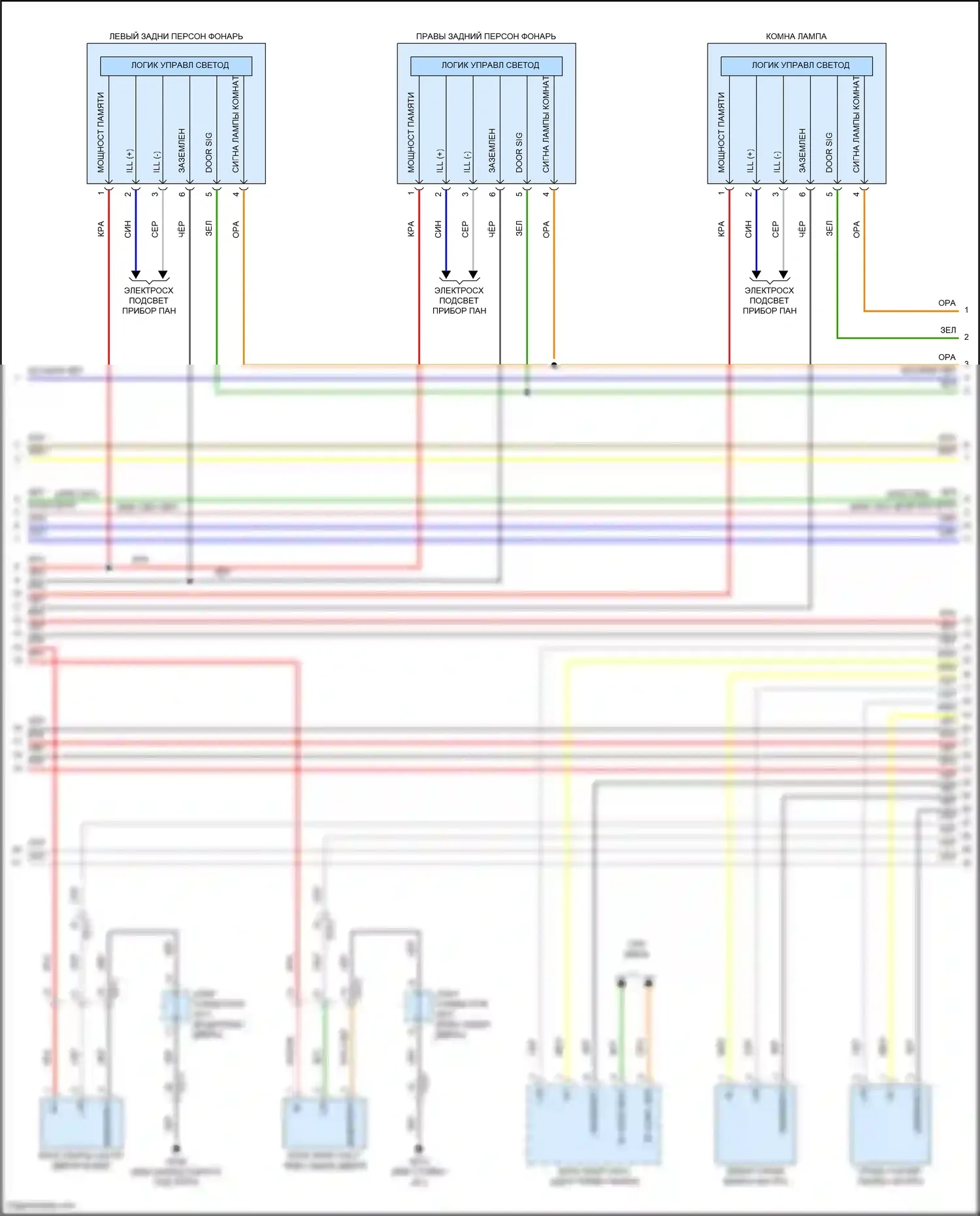 G80 Genesis II (2020-2024): Электросхема освещения салона (3 из 5) 