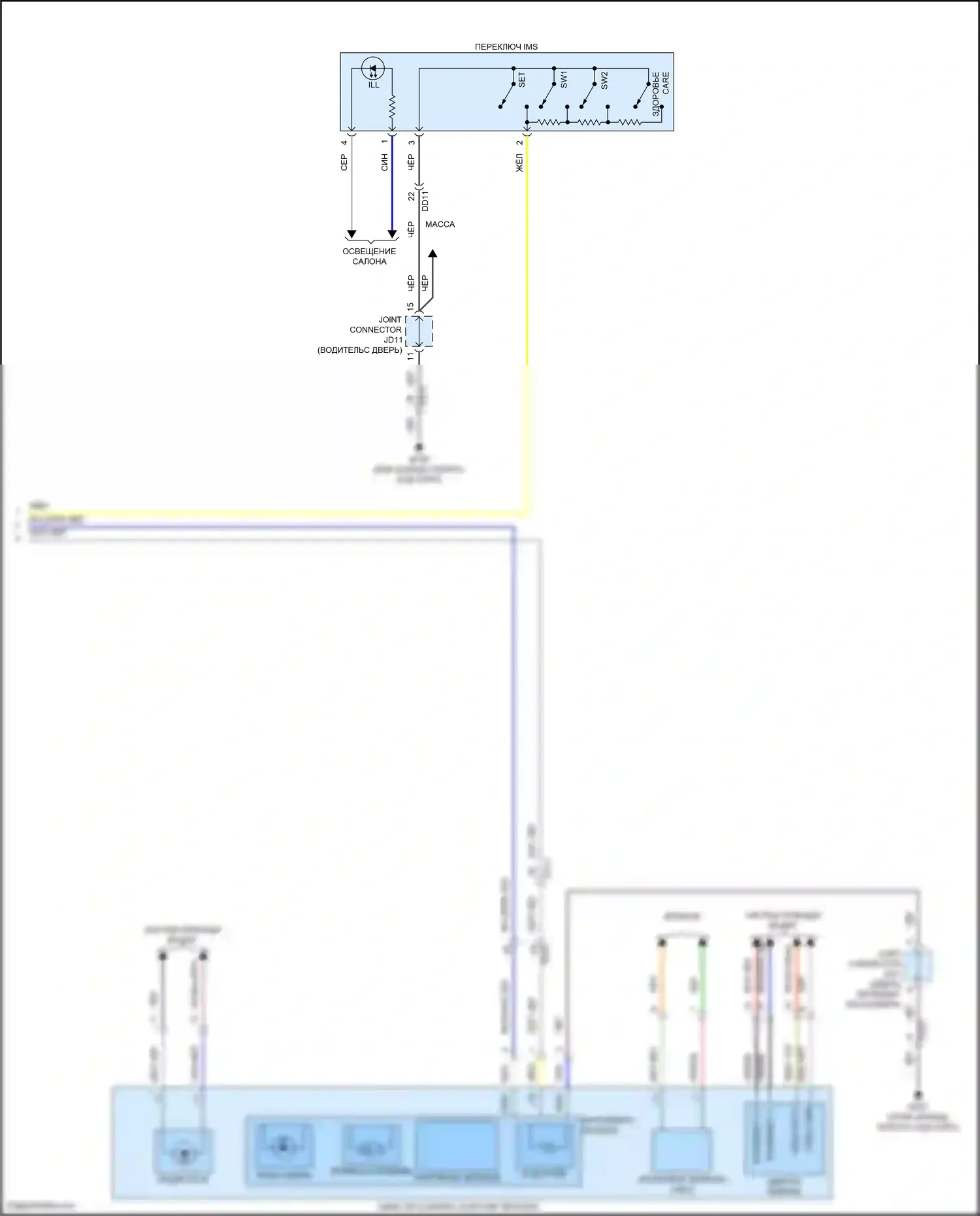 G80 Genesis II (2020-2024): Электросхема памяти зеркал (2 из 2) 