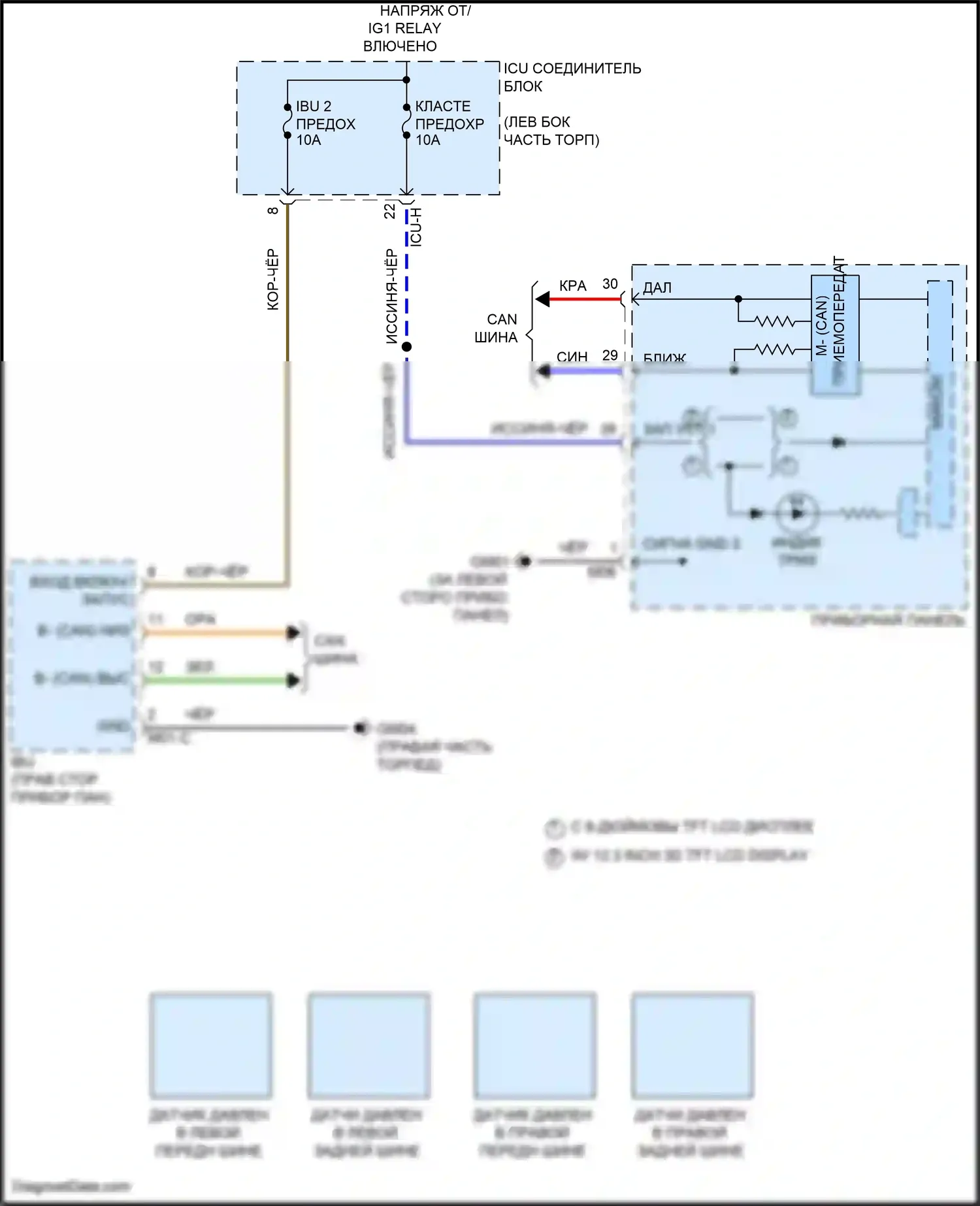 G80 Genesis II (2020-2024): Электросхема контроля давления в шинах 
