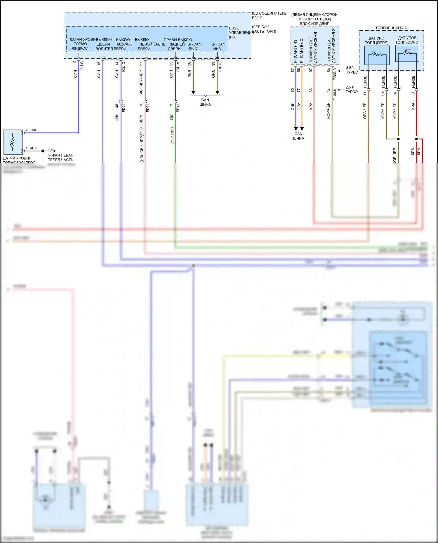 G80 Genesis II (2020-2024): Электросхема приборной панели с жк- дисплеем 8 дюймов tft (2 из 3) 