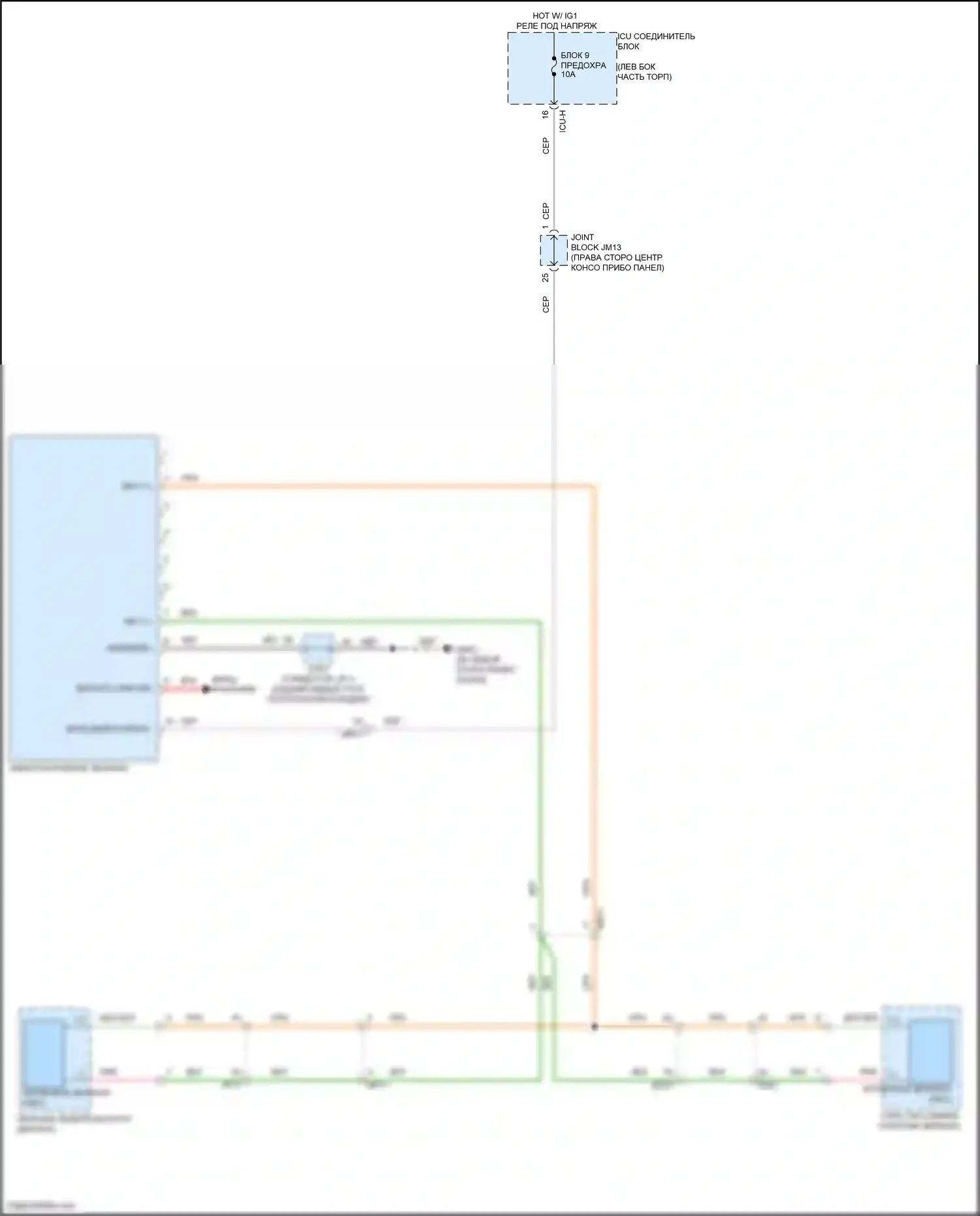 G80 Genesis II (2020-2024): Электросхема электрохромного зеркала 