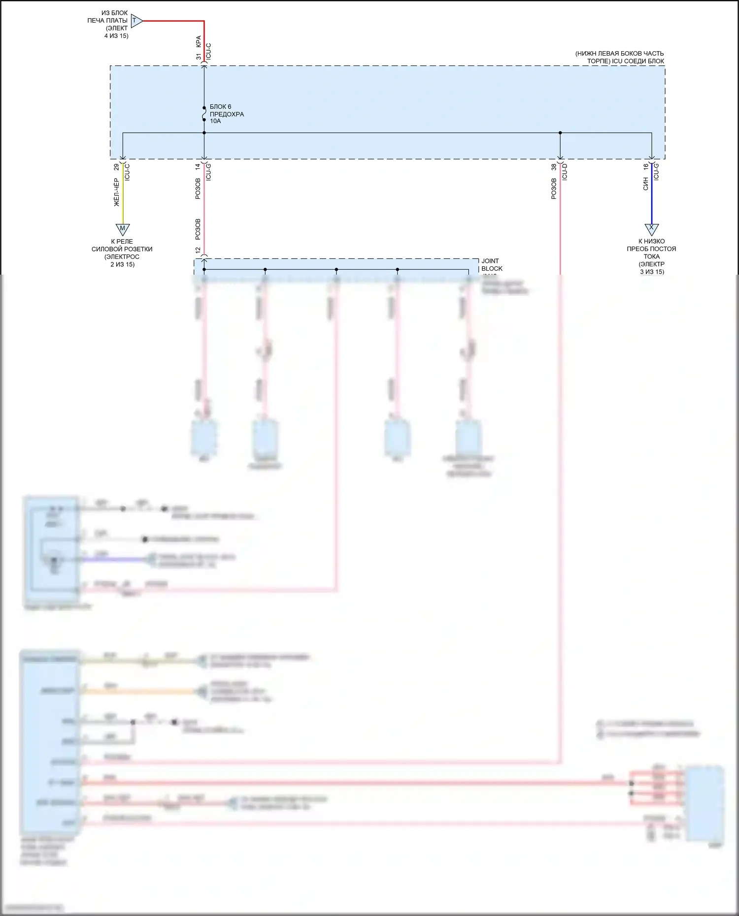 GV70 Genesis I (2020-2024): Электросхема блока предохранителей реле (10 из 15) 