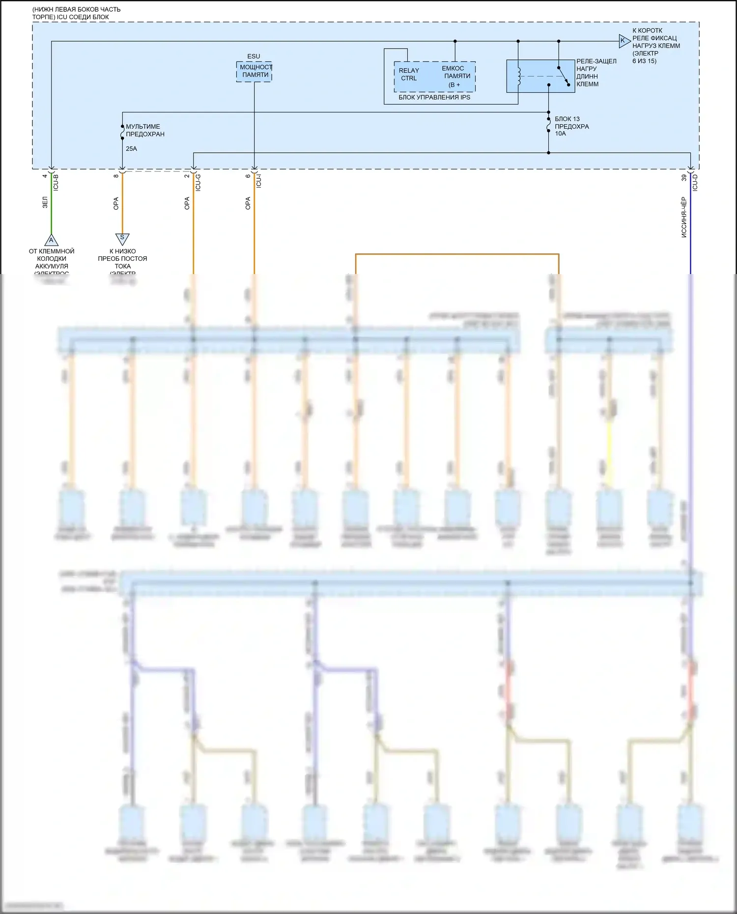 GV70 Genesis I (2020-2024): Электросхема блока предохранителей реле (5 из 15) 