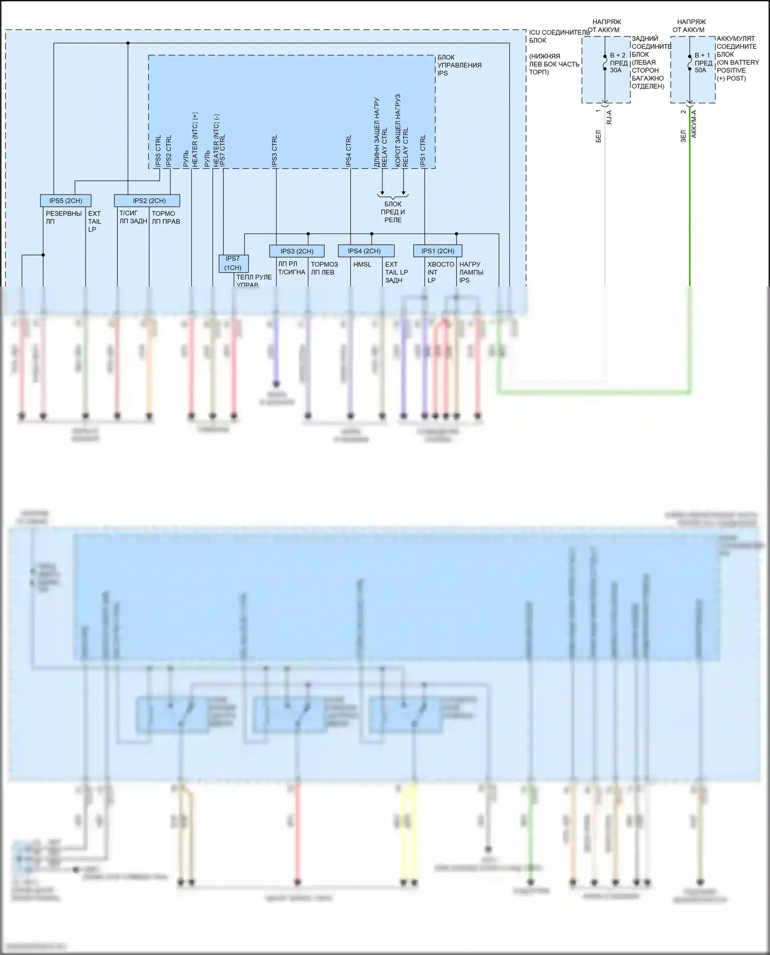 GV70 Genesis I (2020-2024): Электросхема блока управления ips (1 из 2) 