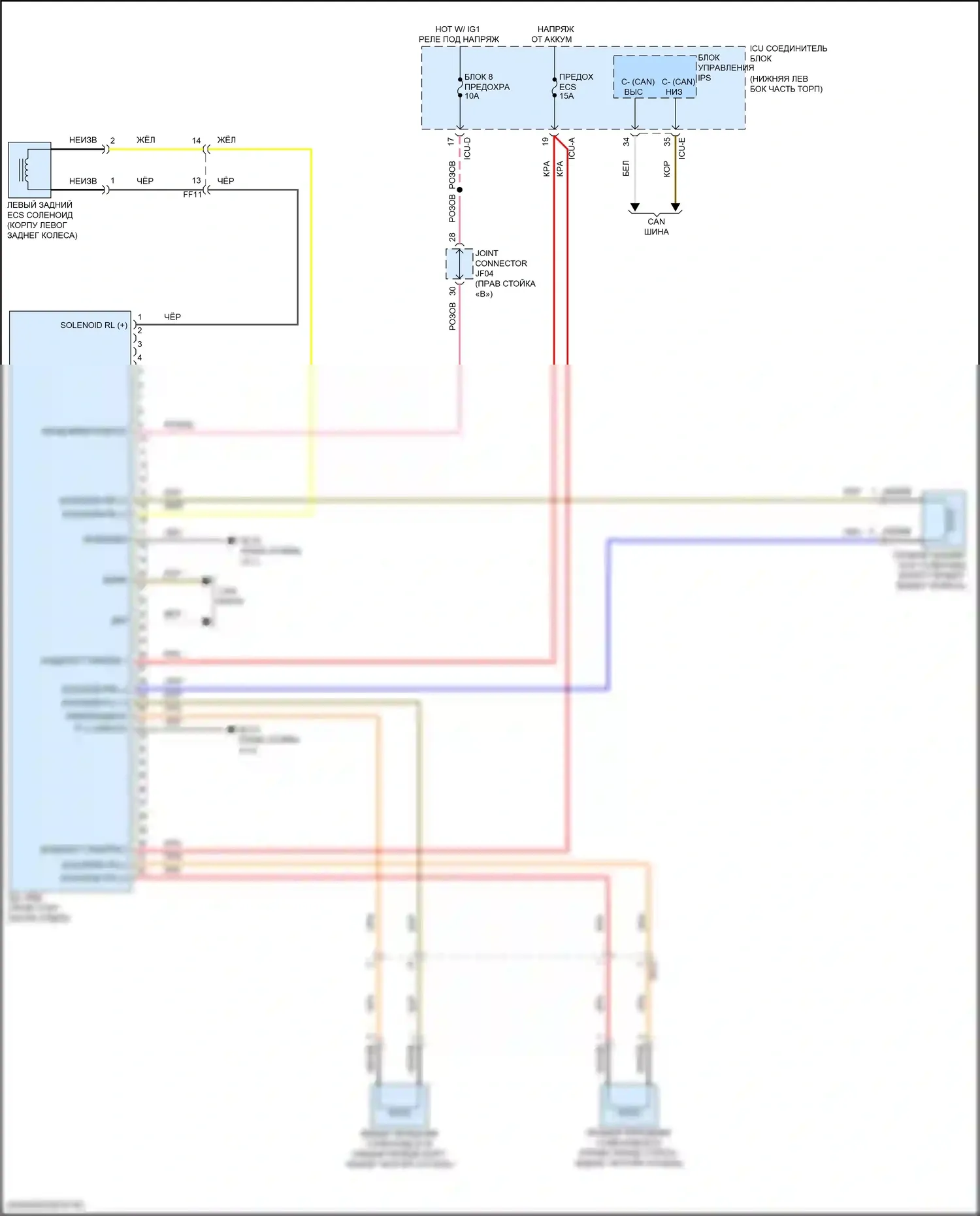 GV70 Genesis I (2020-2024): Электросхема электронной подвески 