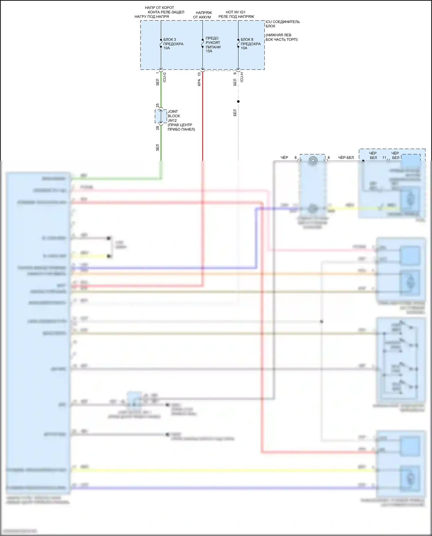 GV70 Genesis I (2020-2024): Электросхема рулевой колонки с силовым наклоном 