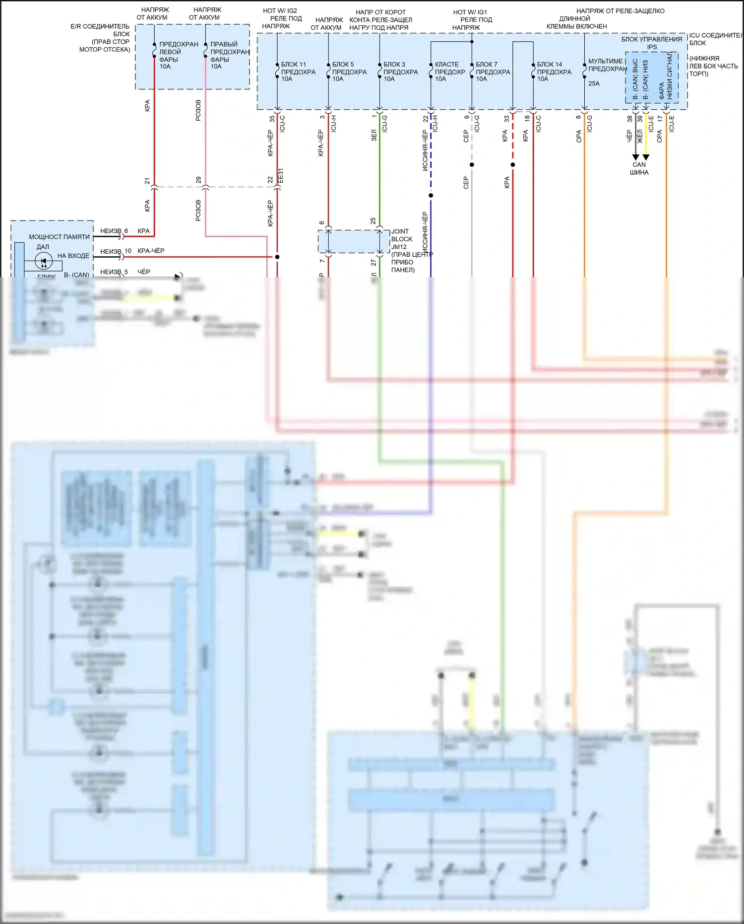 GV70 Genesis I (2020-2024): Электросхема фар (1 из 2) 