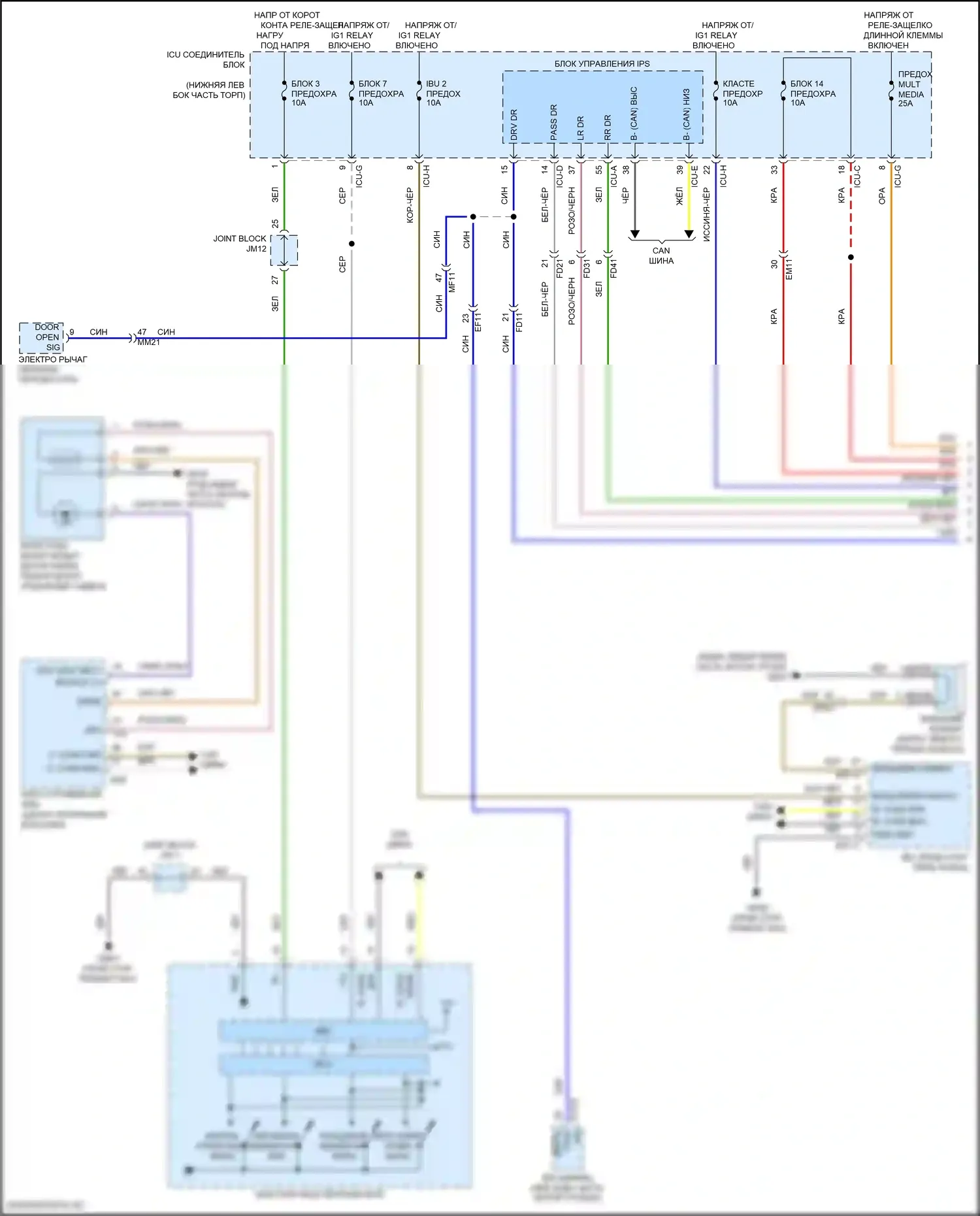 GV70 Genesis I (2020-2024): Электросхема (1 из 2) 