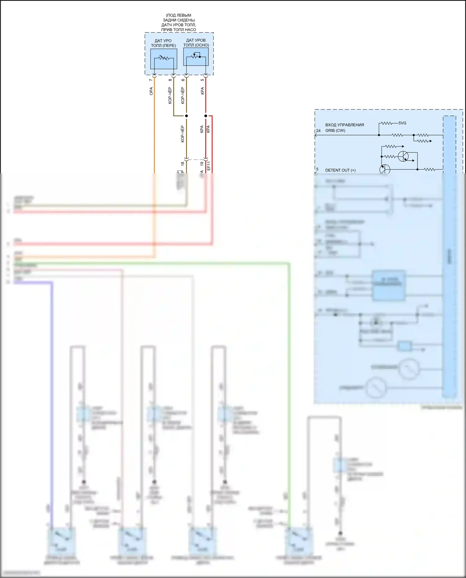 GV70 Genesis I (2020-2024): Электросхема приборной панели с жк- дисплеем 8 дюймов tft (3 из 3) 