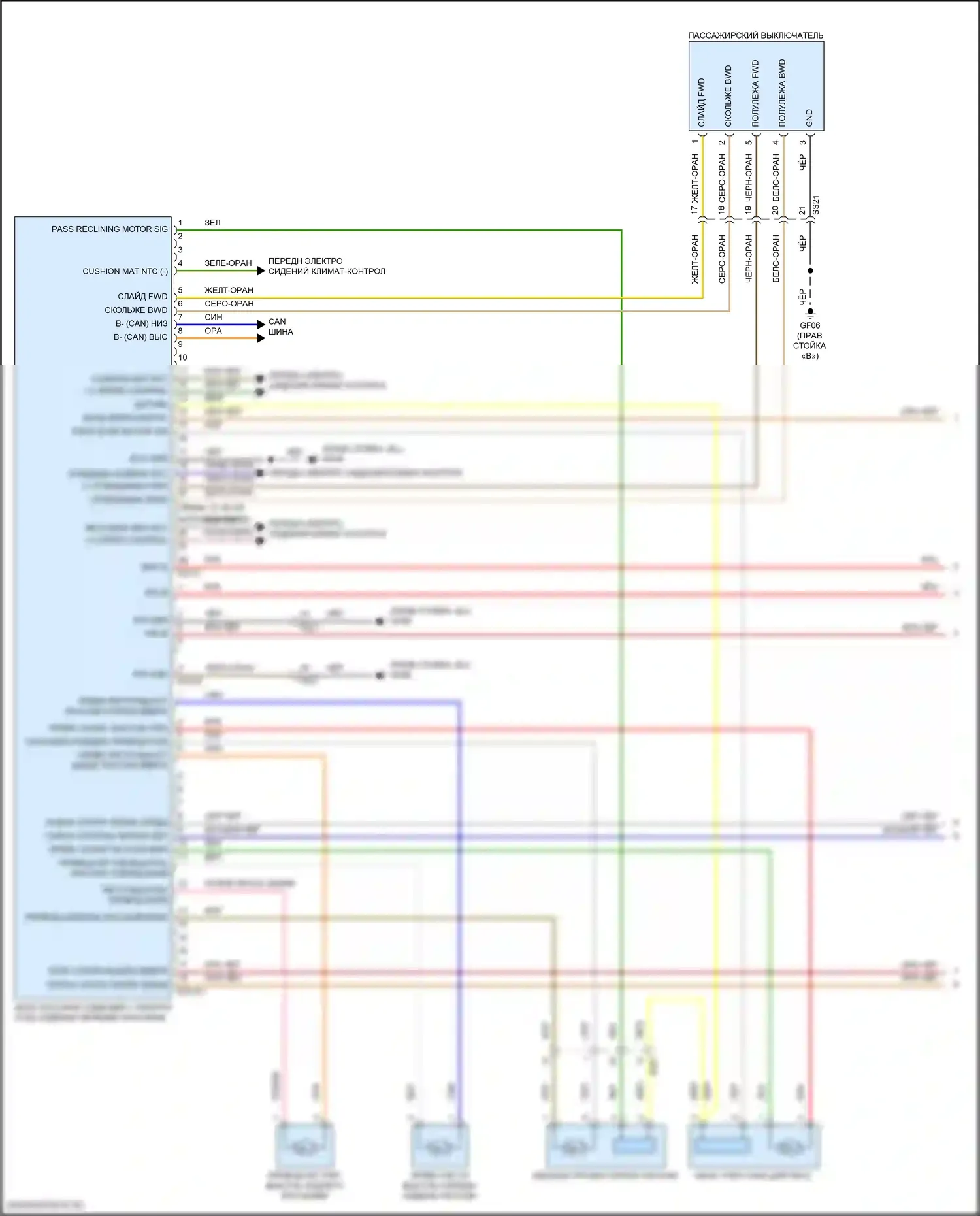 GV70 Genesis I (2020-2024): Электросхема сиденья питания для пассажиров, с входом (1 из 2) 