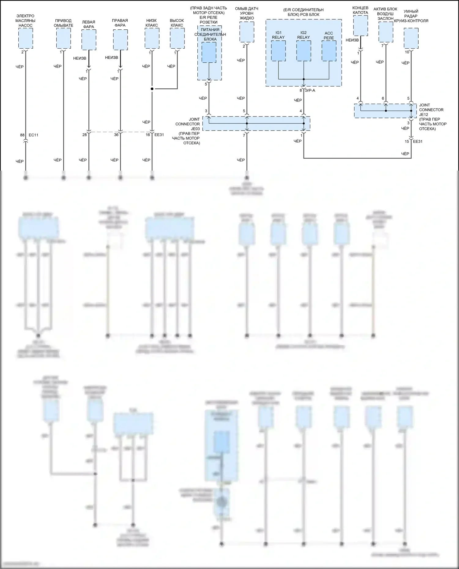 GV70 Genesis I (2020-2024): Электросхема разводки массы (3 из 6) 
