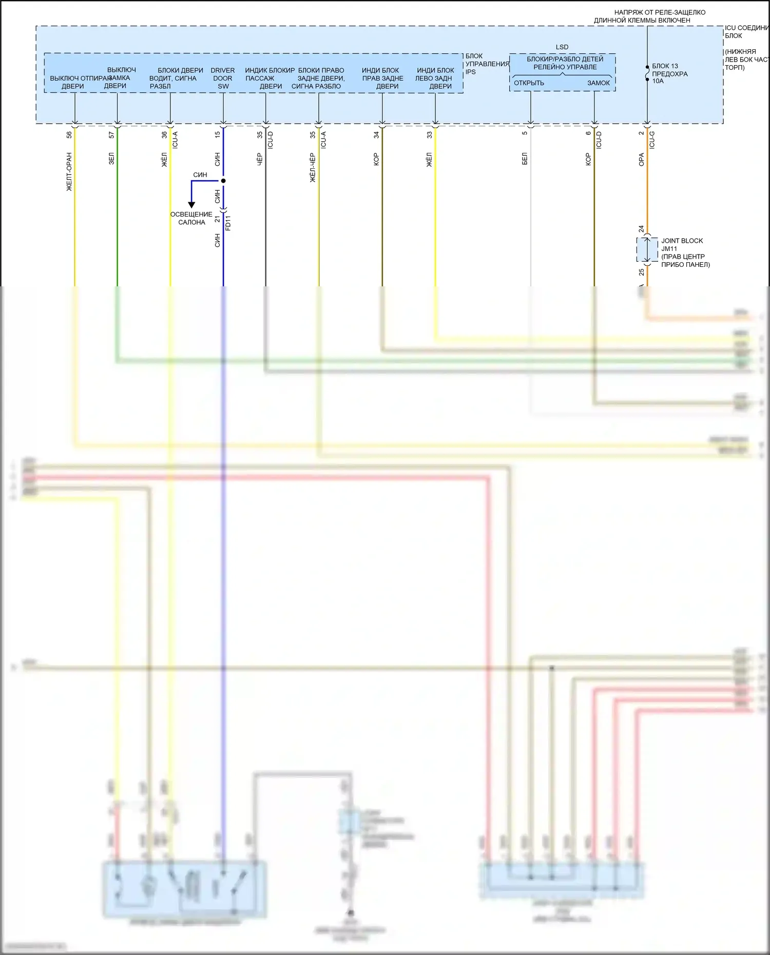 GV70 Genesis I (2020-2024): Электросхема центрального замка, без nfc (2 из 7) 