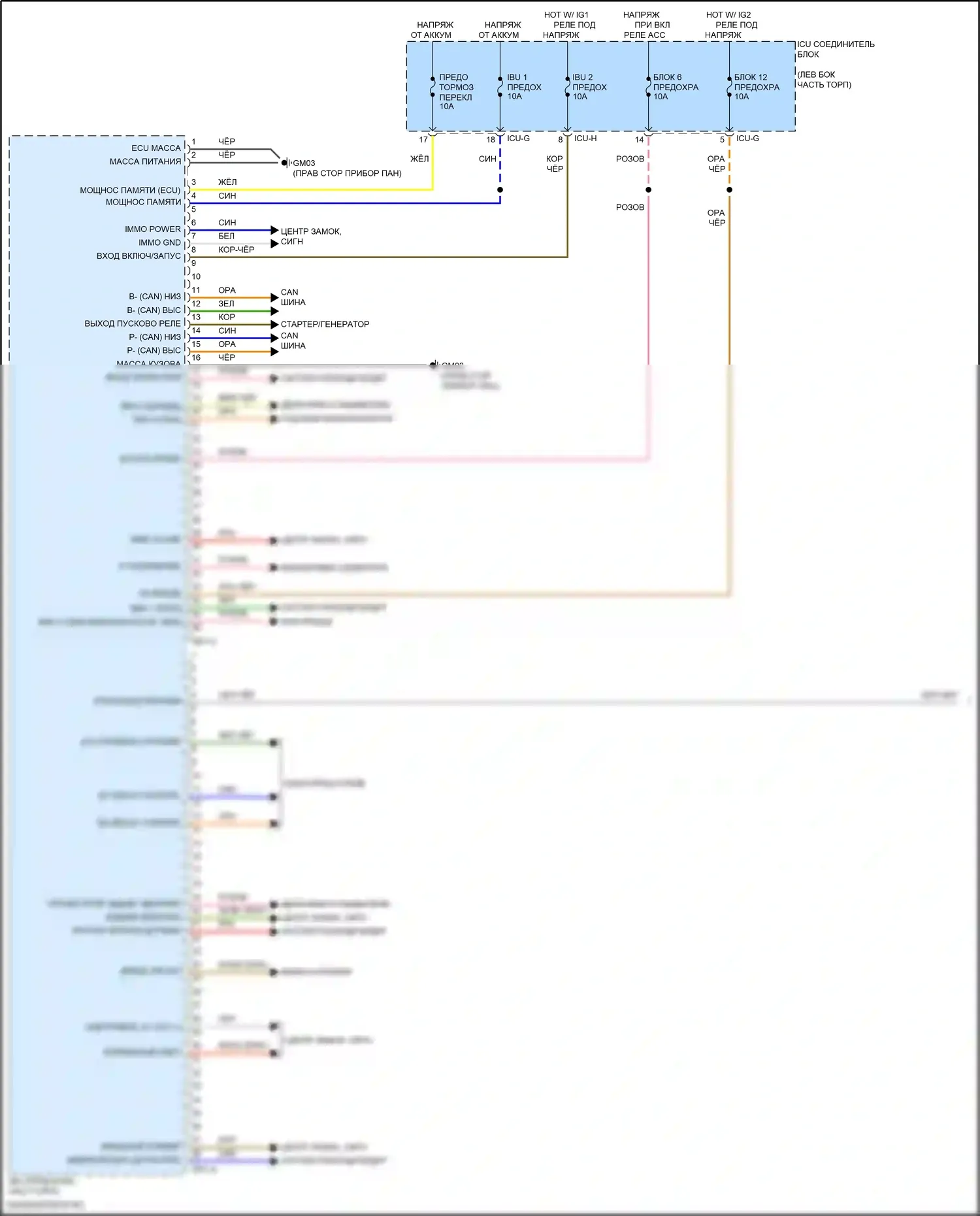 GV80 Coupe Genesis I (2023-2024): Электросхема блока встроенного управления (1 из 2) 